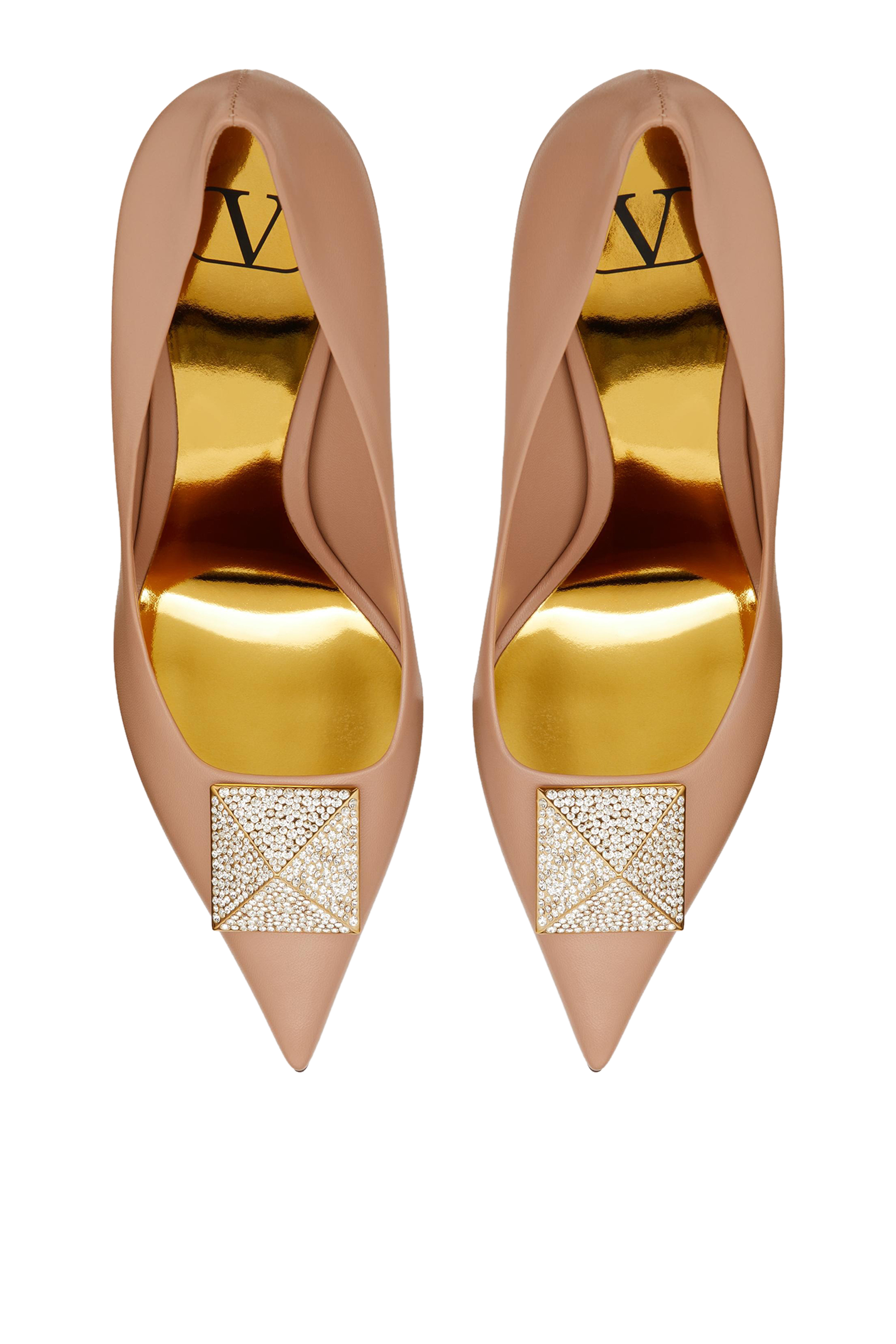 حذاء كلاسيك فالنتينو جارافاني جلد بحلية وكعب عالي مقاس 100 مم