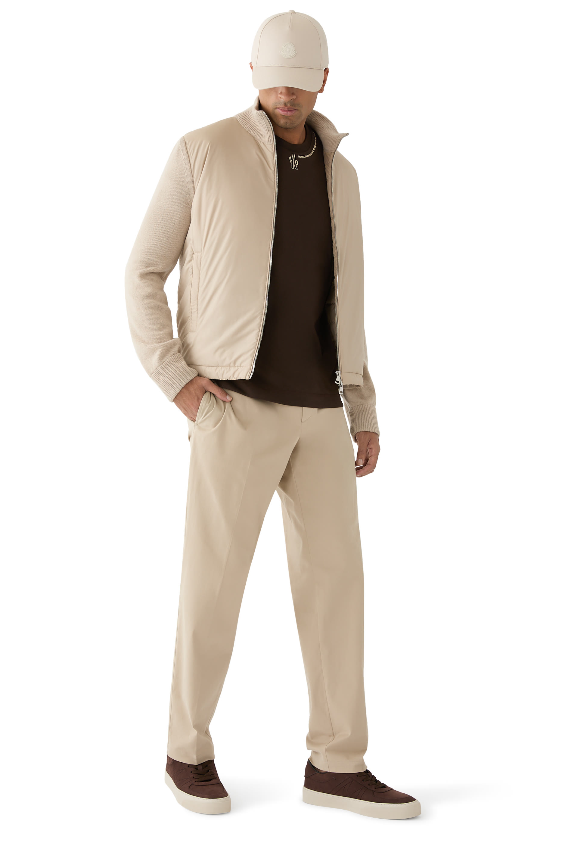 كارديغان مبطن بسحاب قطن