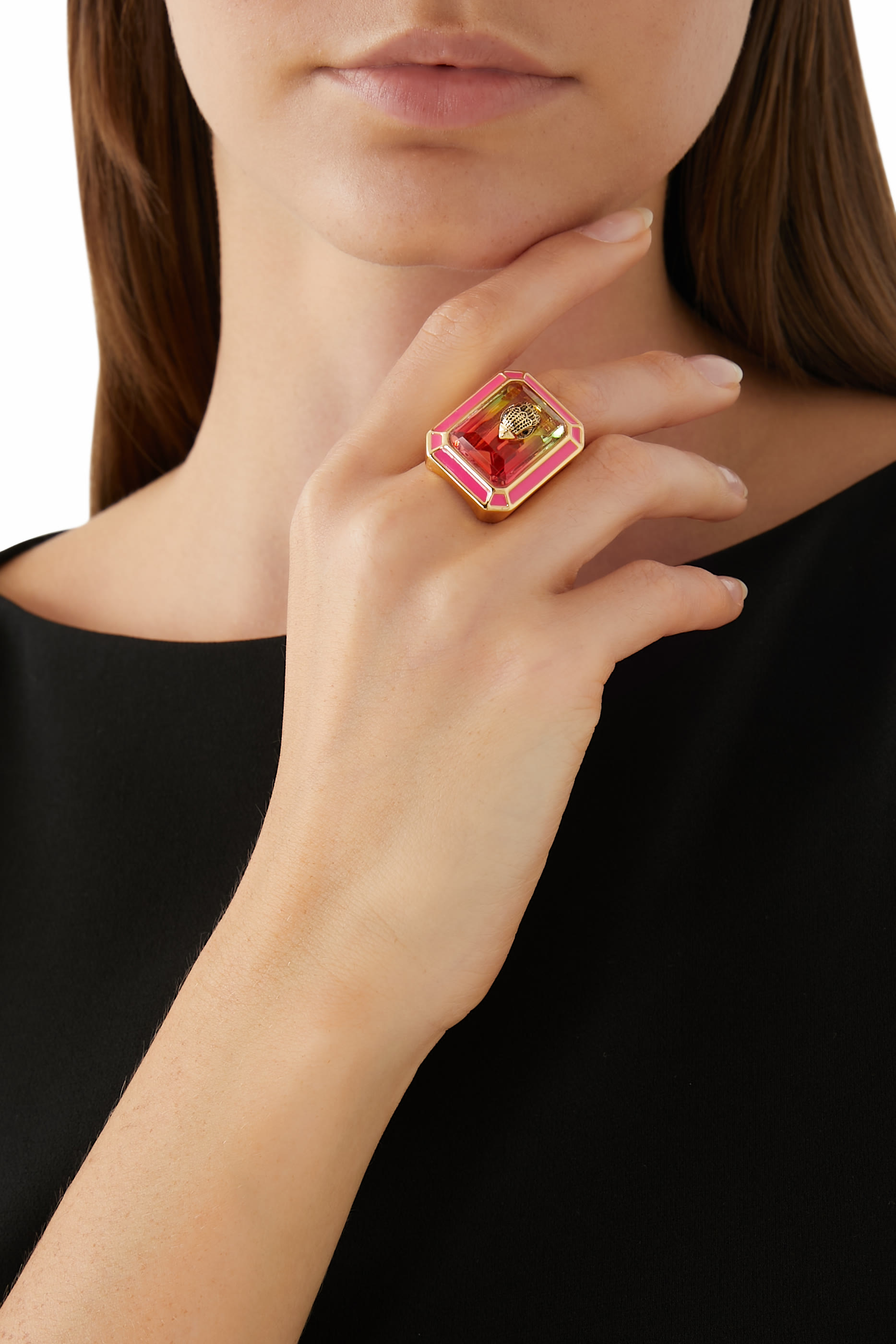 خاتم كوكتيل مزين بمينا