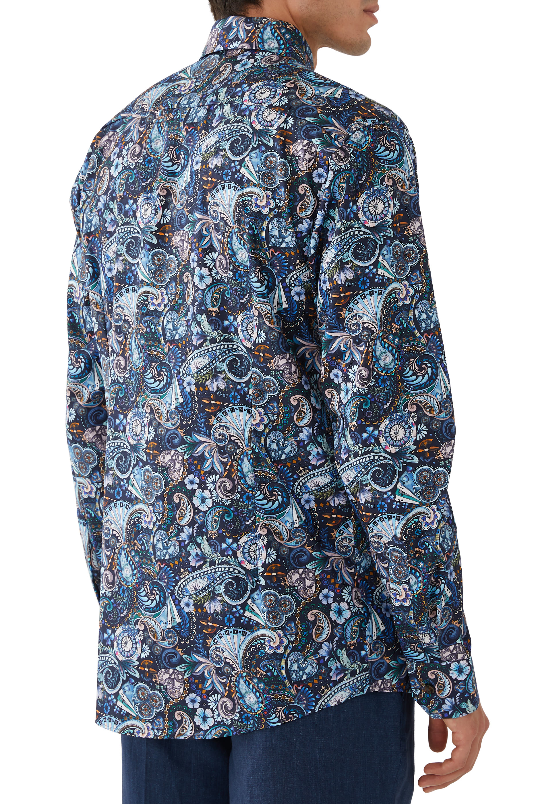 قميص مزين بنقشة تويل مميز للماركة