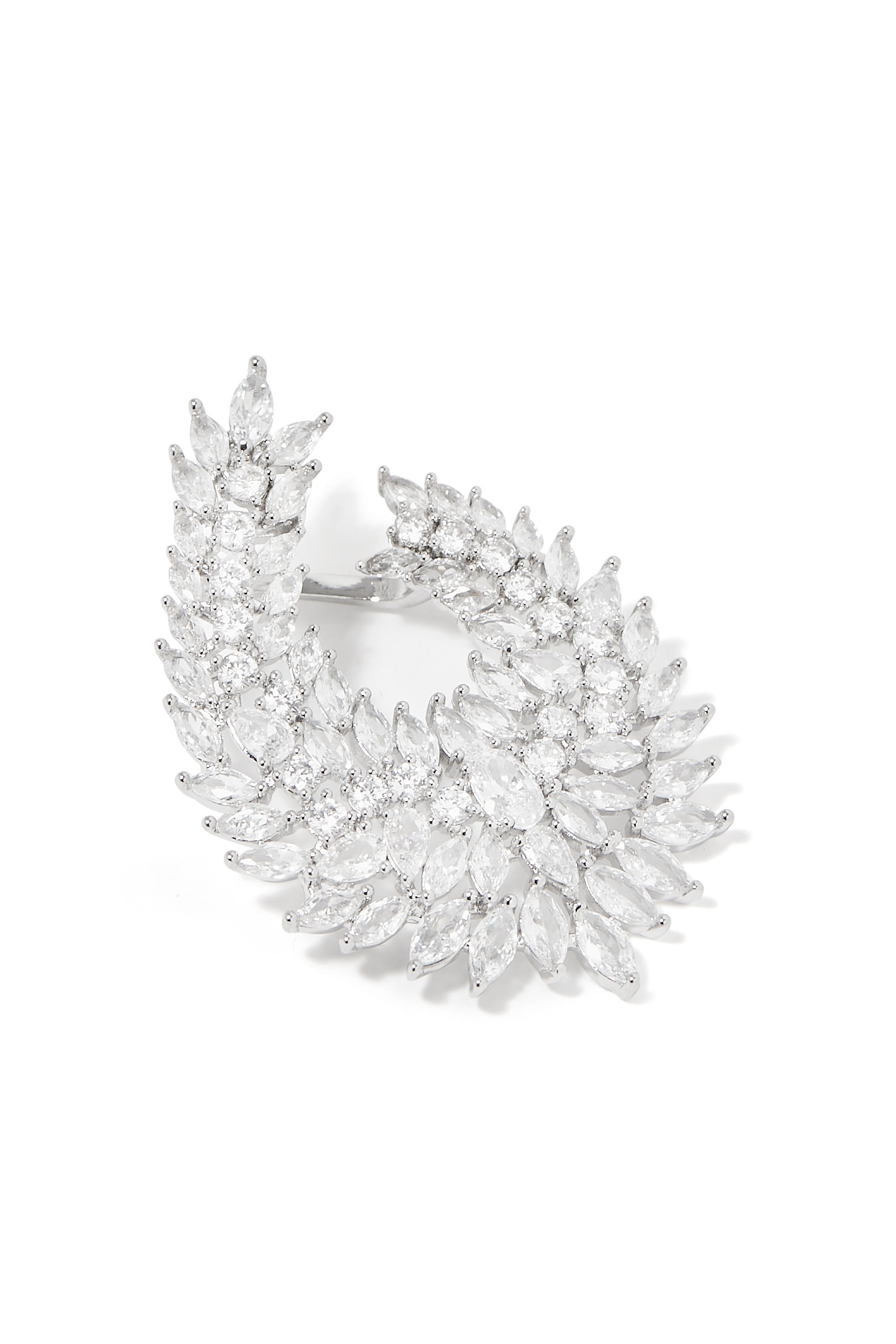 أقراط ماركيز كلاستر مميزة مرصعة بأحجار زركونيا مكعبة، نحاس مطلي بالروديوم