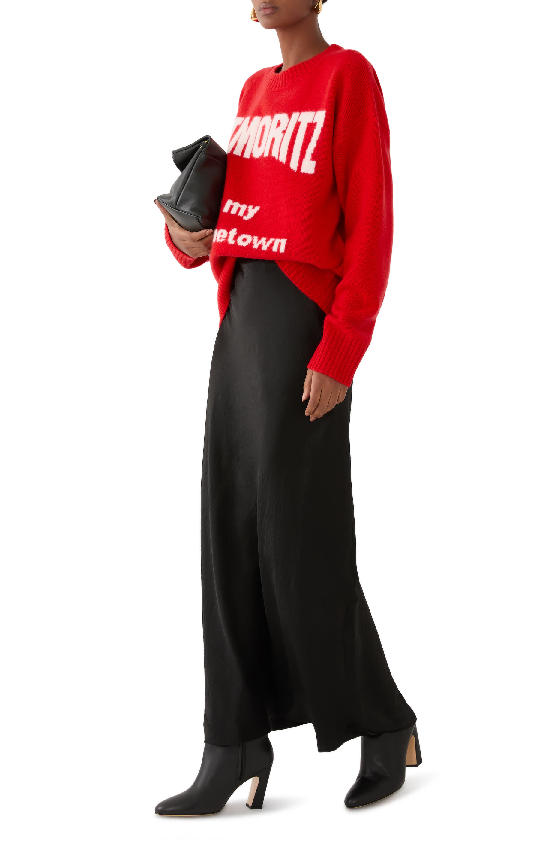 سترة منسوجة بشعار سانت موريتز ايز ناي هوم تاون