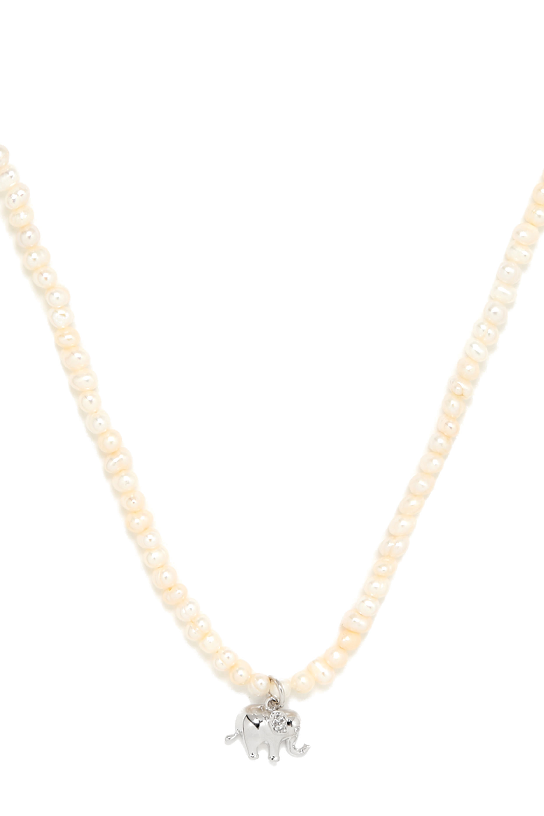 قلادة بريشس بدلاية بتصميم فيل، معدن ولؤلؤ