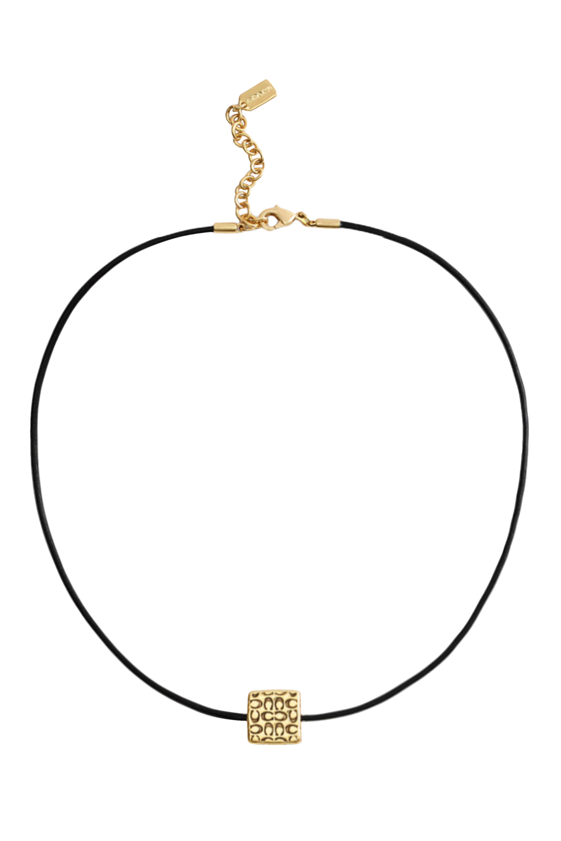 قلادة بدلاية بتصميم مكعب مبطنة وشعار الماركة، جلد