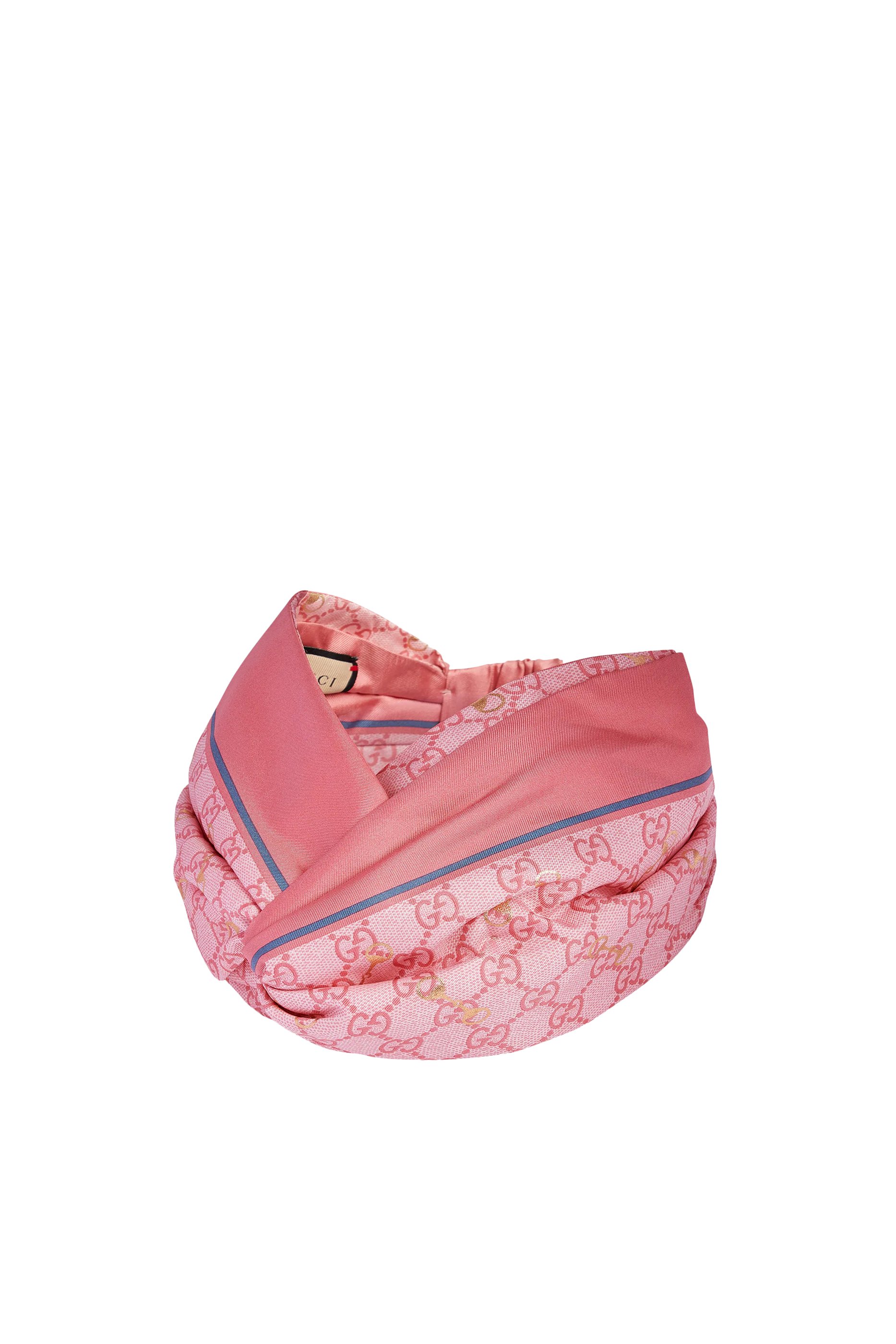 طوق رأس بعقدة ونقشة حرفي شعار الماركة حرير