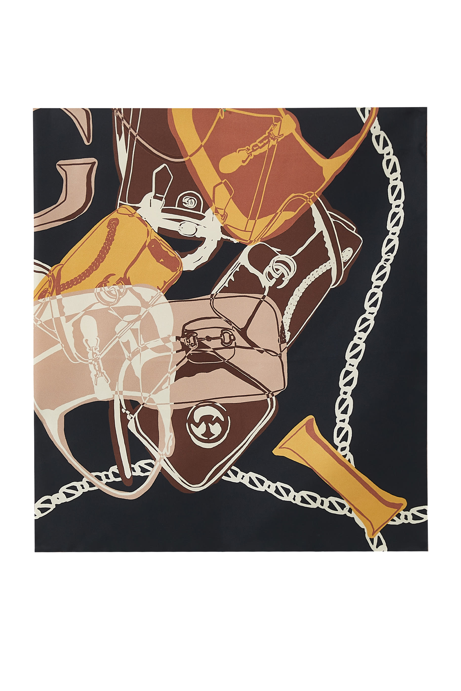 وشاح تول مربع بطبعة حقائب