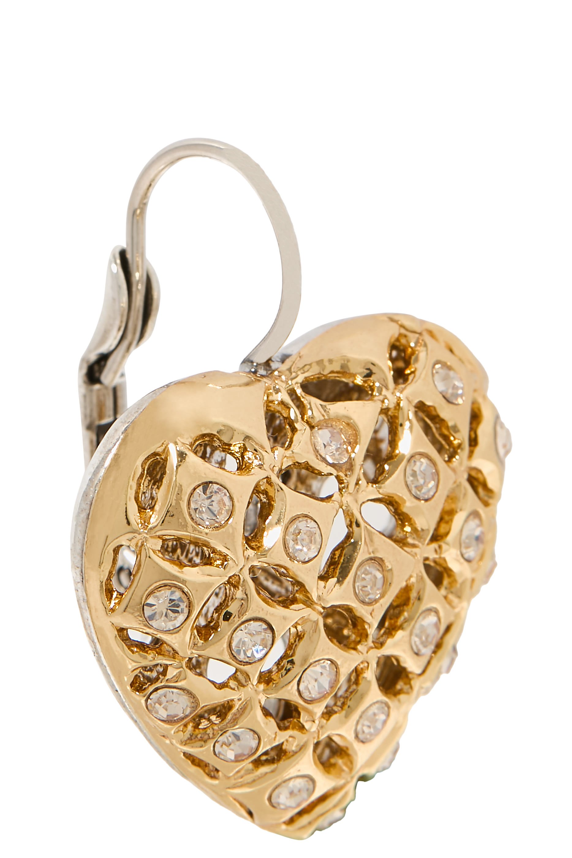 أقراط كوراكاو على شكل قلب مرصع بالكرستال