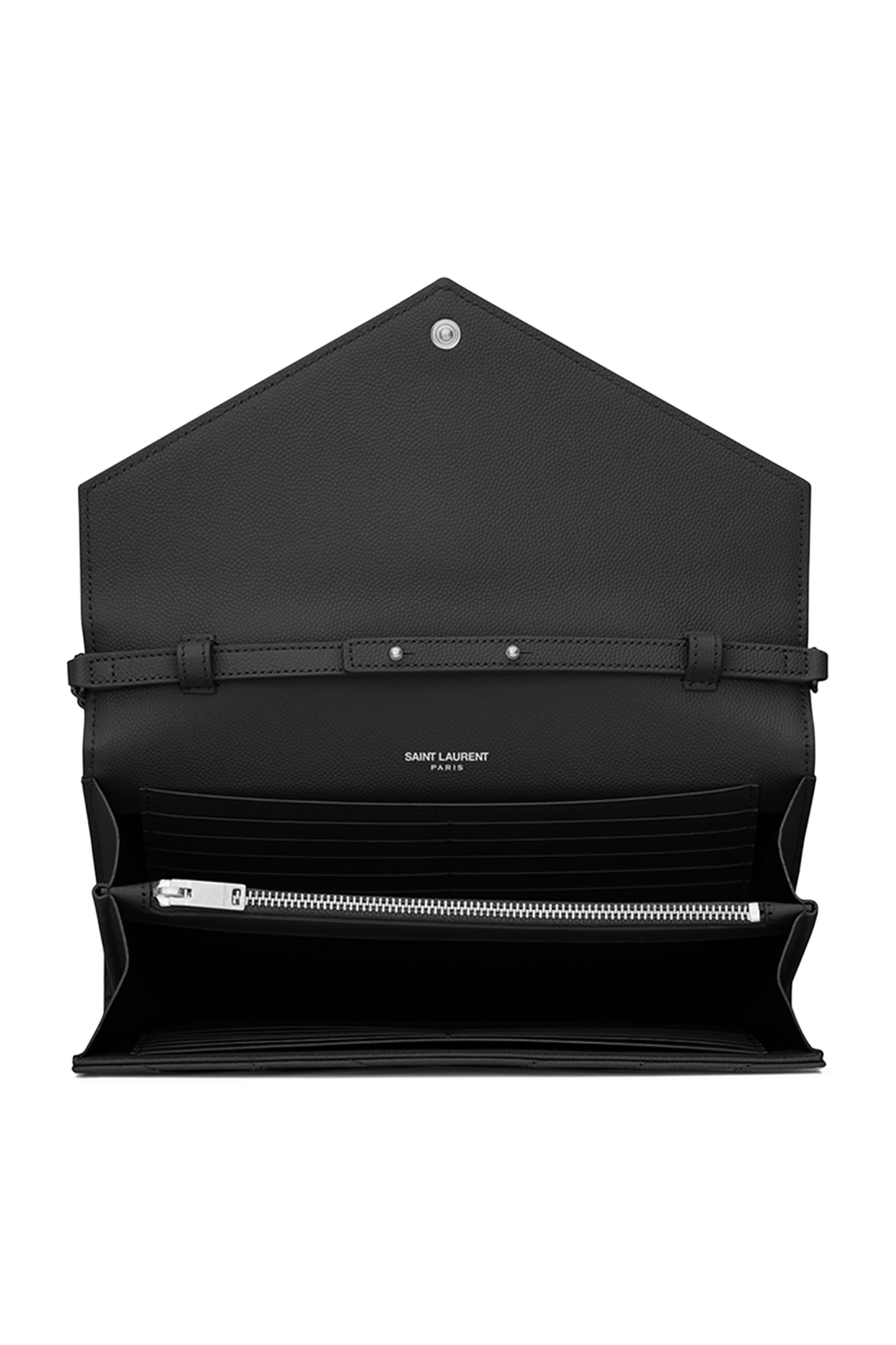 محفظة كاساندر صغيرة كلاسيكية بسلسلة جلد بارز الملمس 