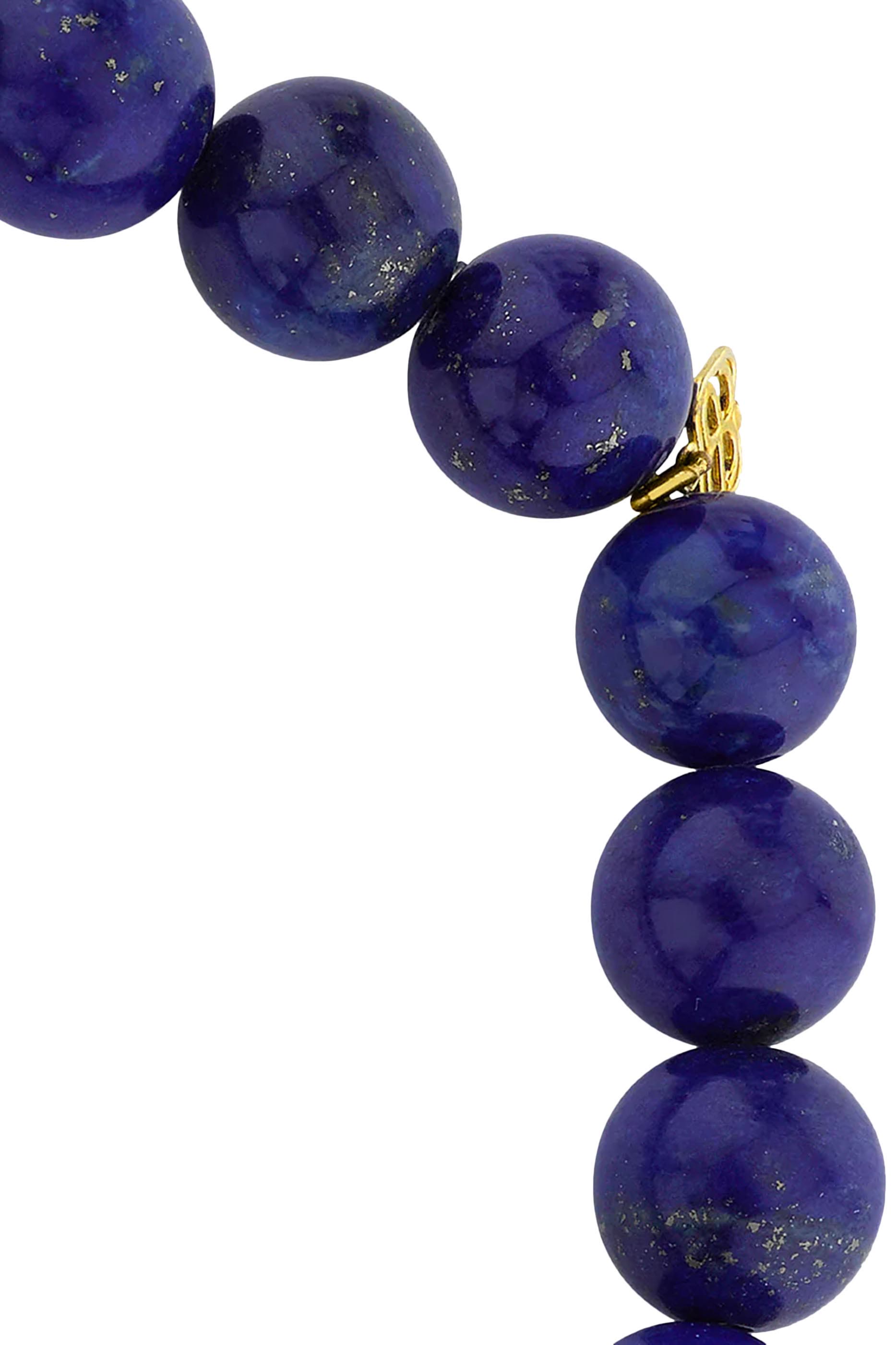 سوار اتيرنيتي بحلية بتصميم عين الحسد مرصع بالياقوت واللازورد ذهب أصفر عيار 14