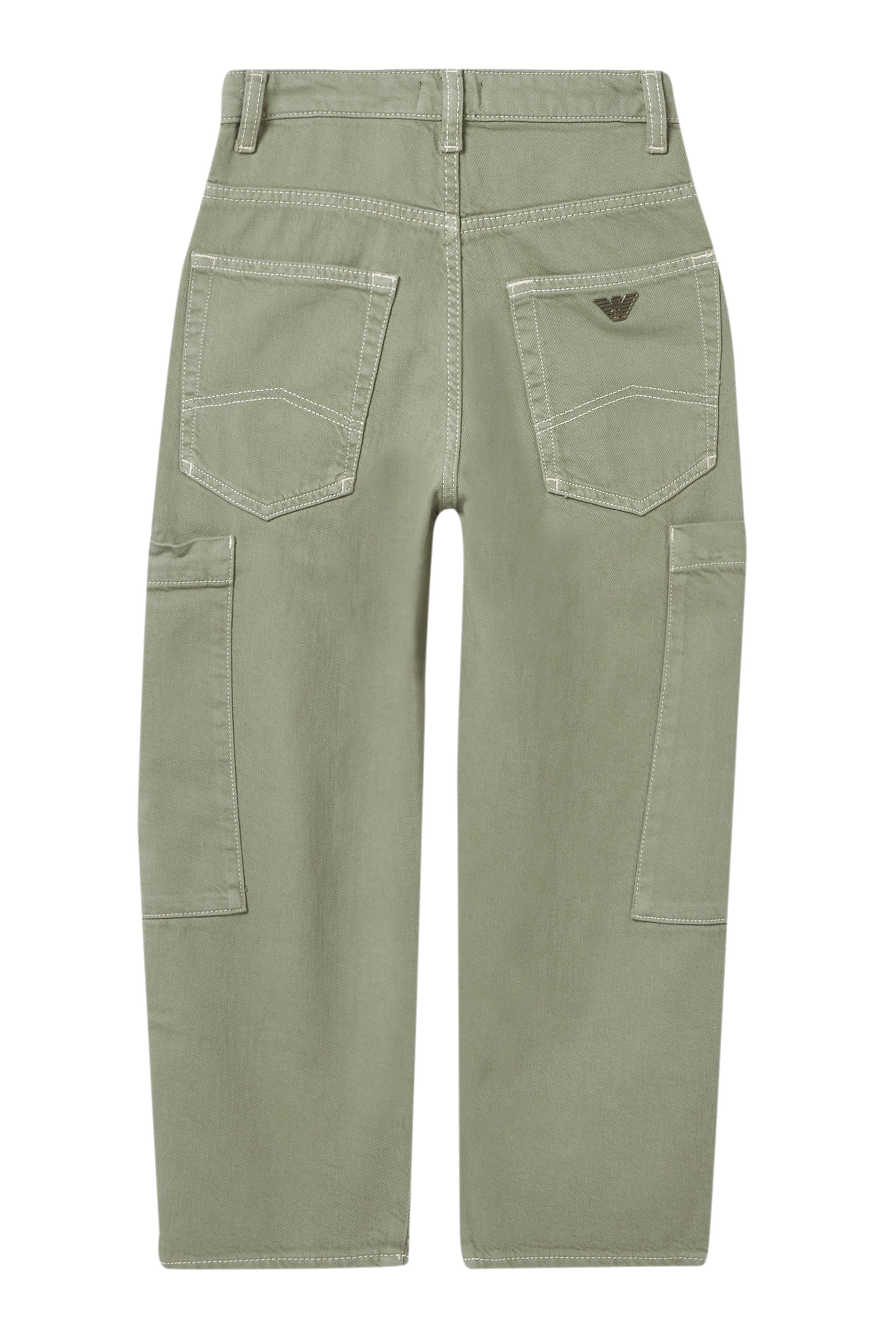 بنطال كارجو دنيم للأطفال بقصة ساق مستقيمة