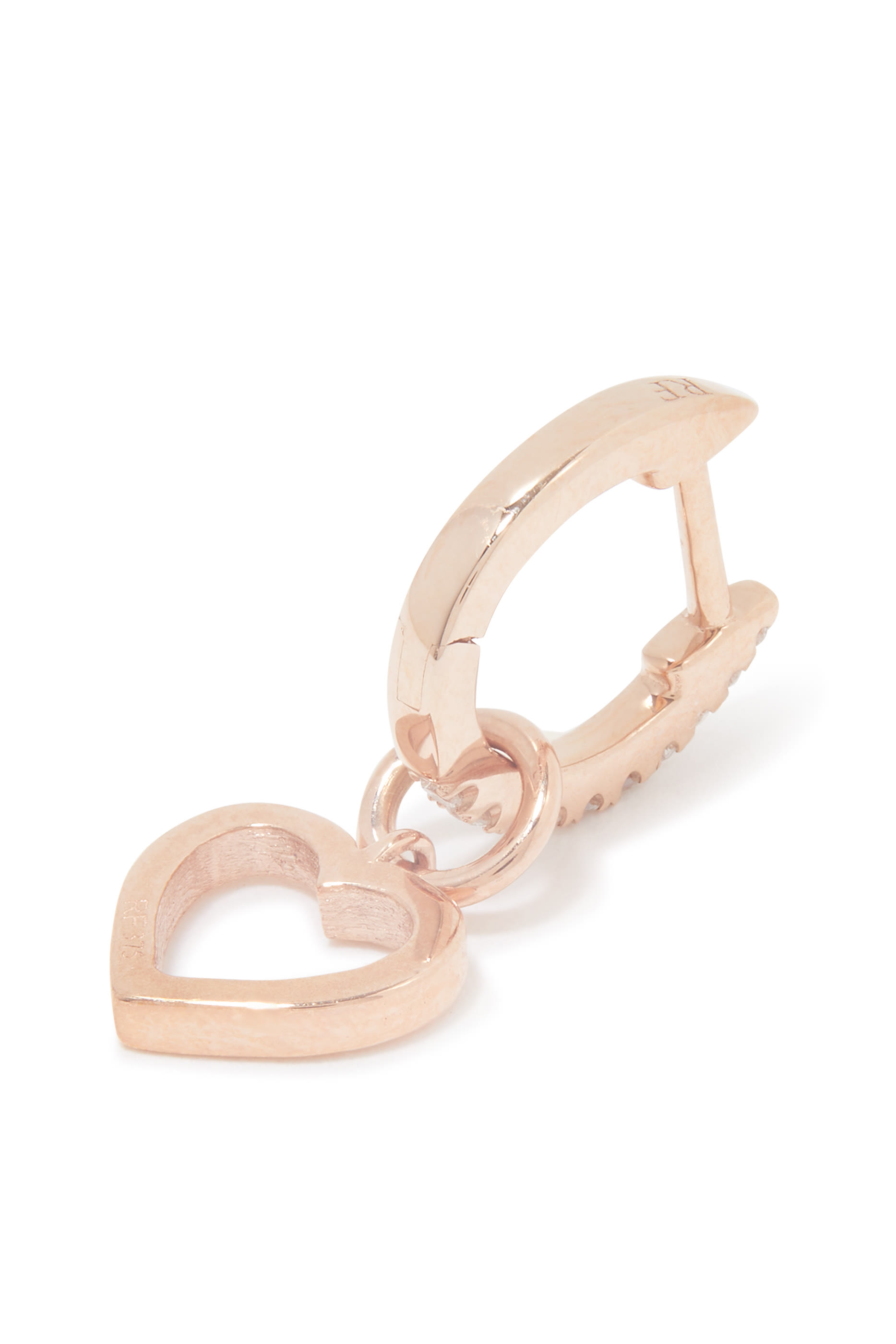 قرط متدلي بتصميم قلب مرصع بالماس