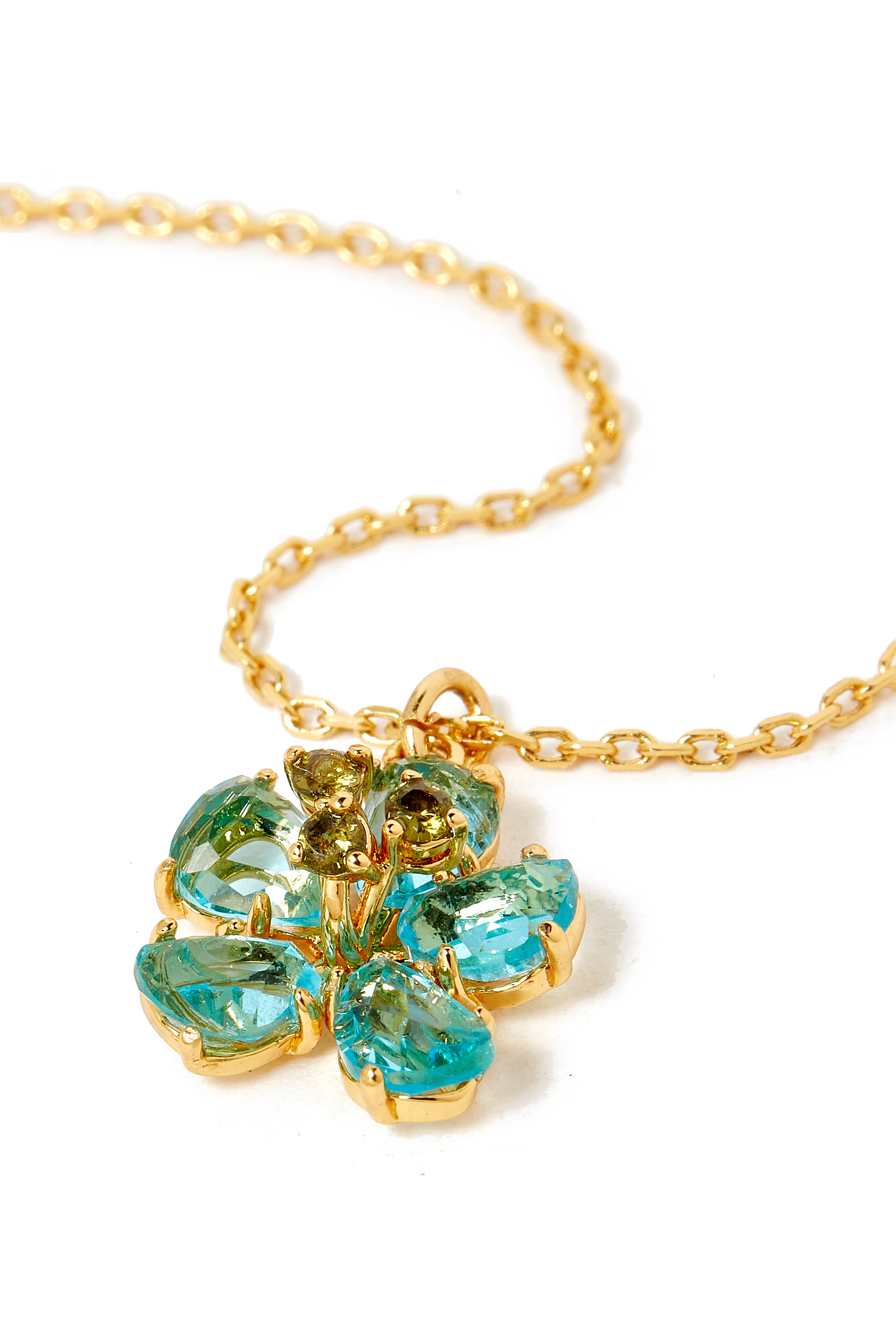 قلادة بارادايس بدلاية بتصميم زهرة مرصعة بأحجار زركونيا مكعبة وأحجار زجاجية معدن مطلٍ