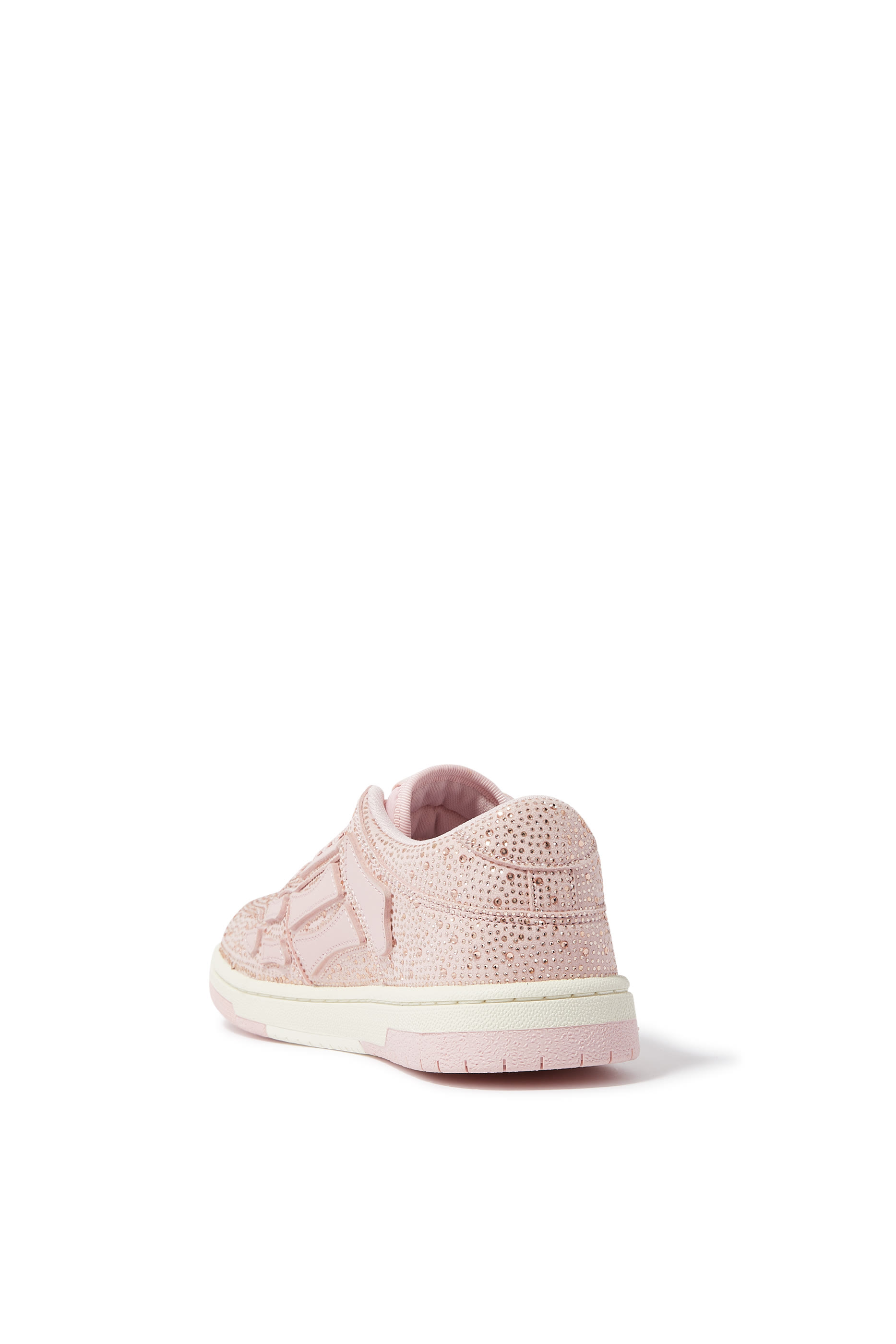 سنيكرز بكاحل منخفض ورقع هياكل عظمية مرصع بكريستال