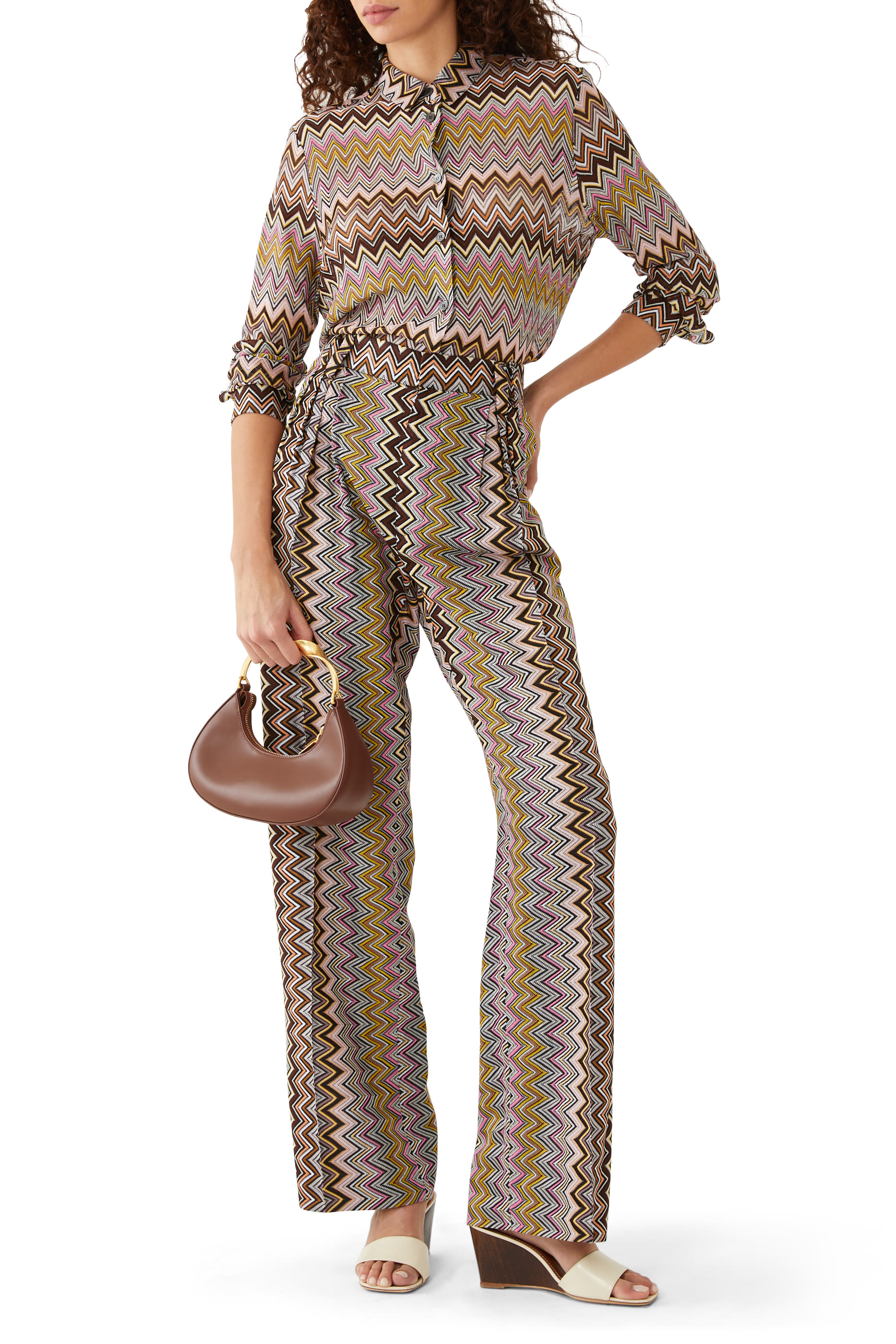 قميص راشيل بنقشة خطوط متعرجة