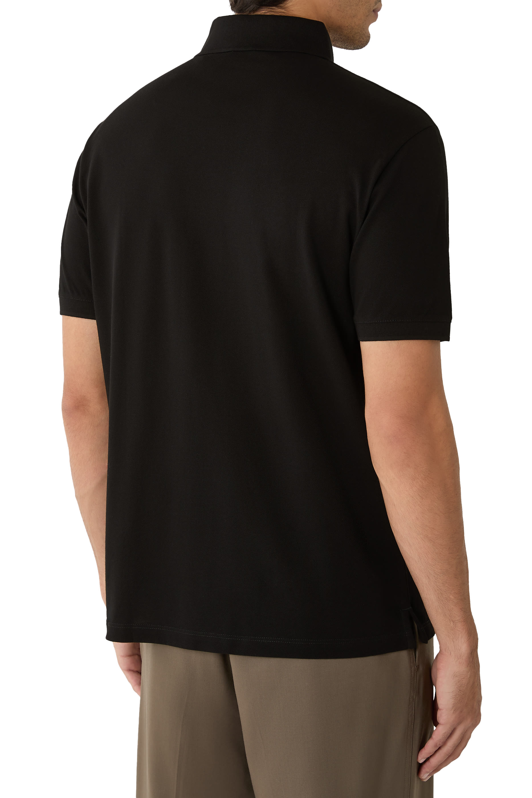 قميص بولو مطرز بشعار الماركة بحجم صغير بيكيه مطاطي