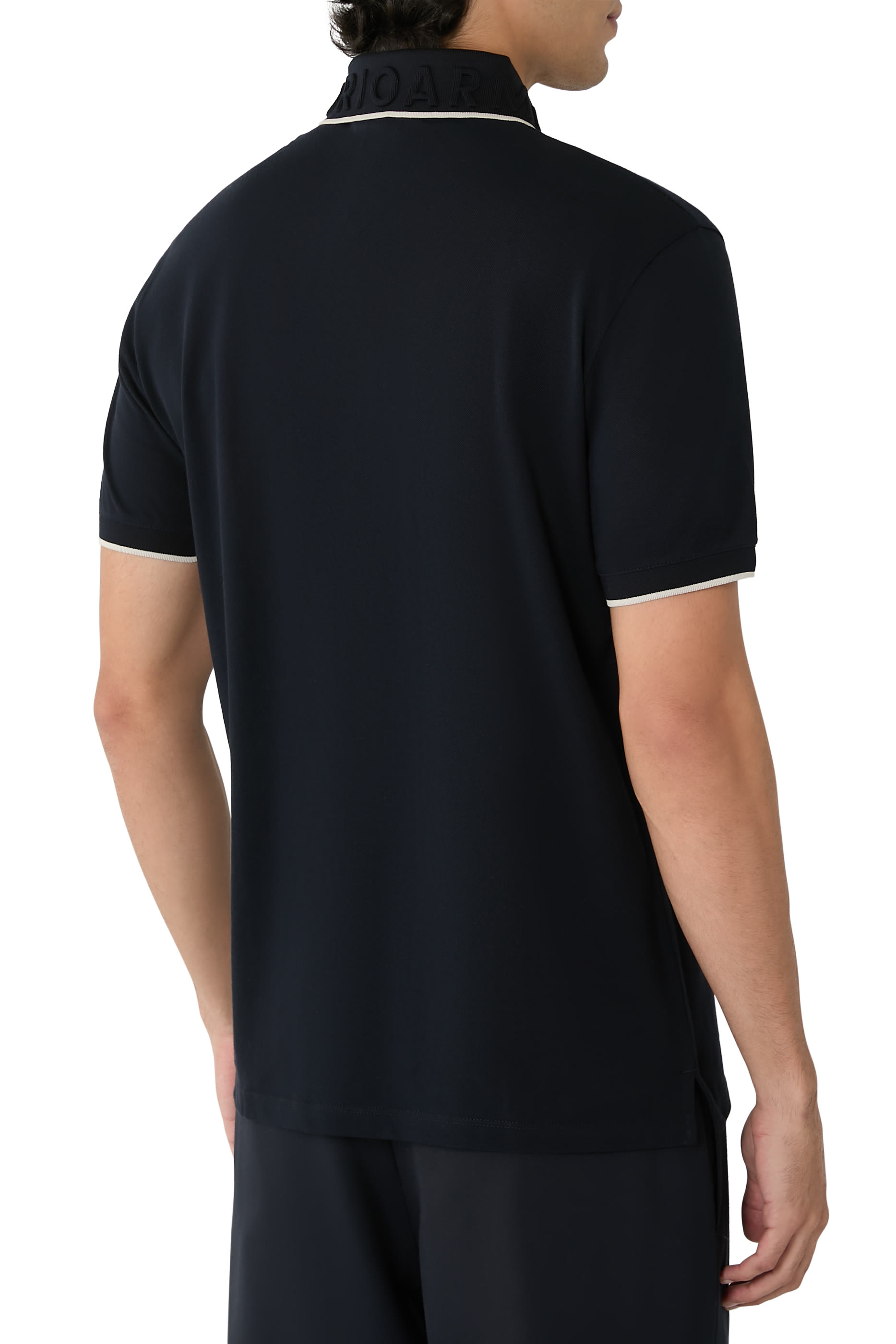 Embossed Logo Collar Piqu&eacute; Polo Shirt