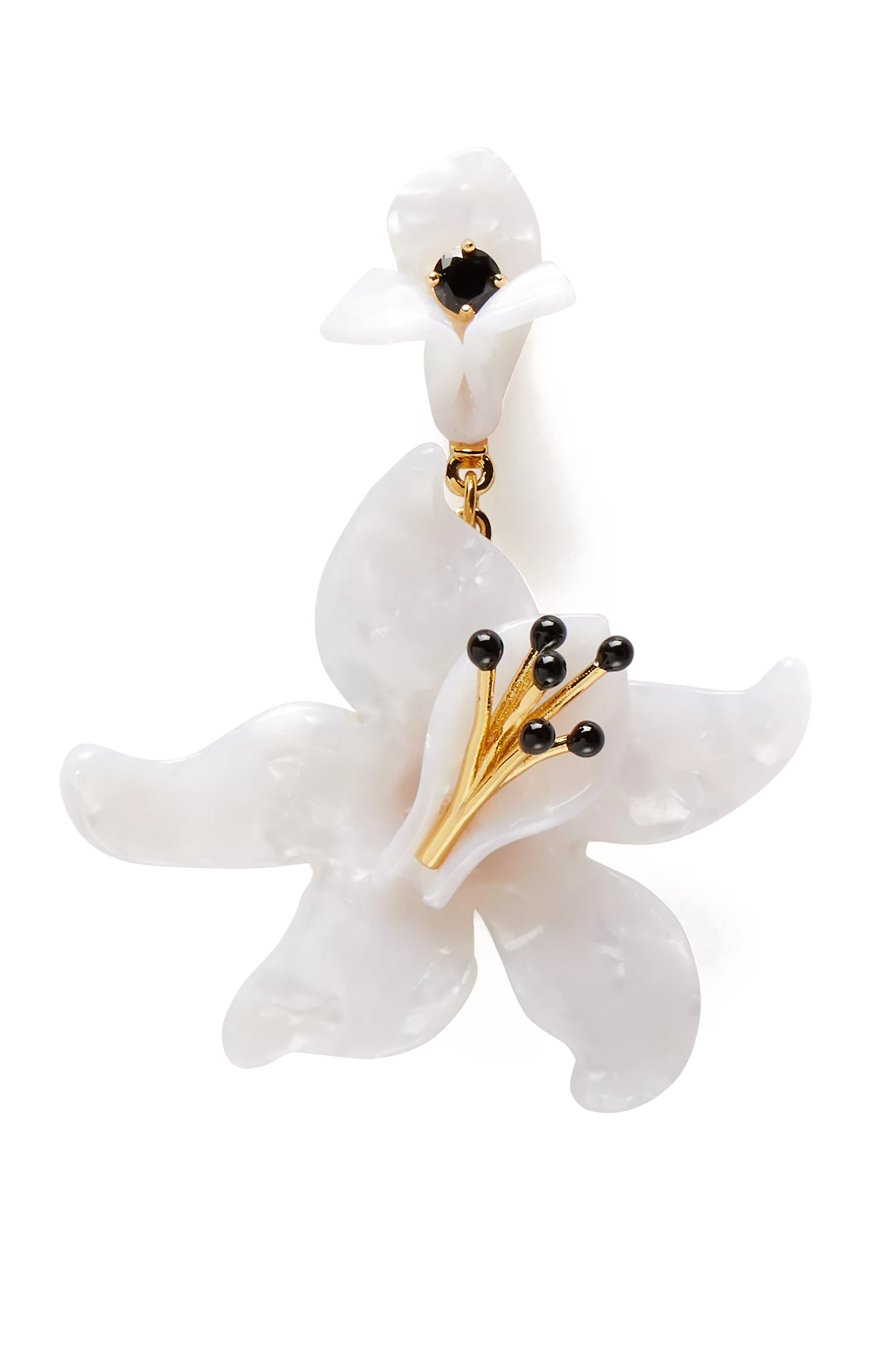 أقراط برايتن اب ستيتمنت مرصعة بأحجار زجاجية معدن مطلي بالذهب ومينا