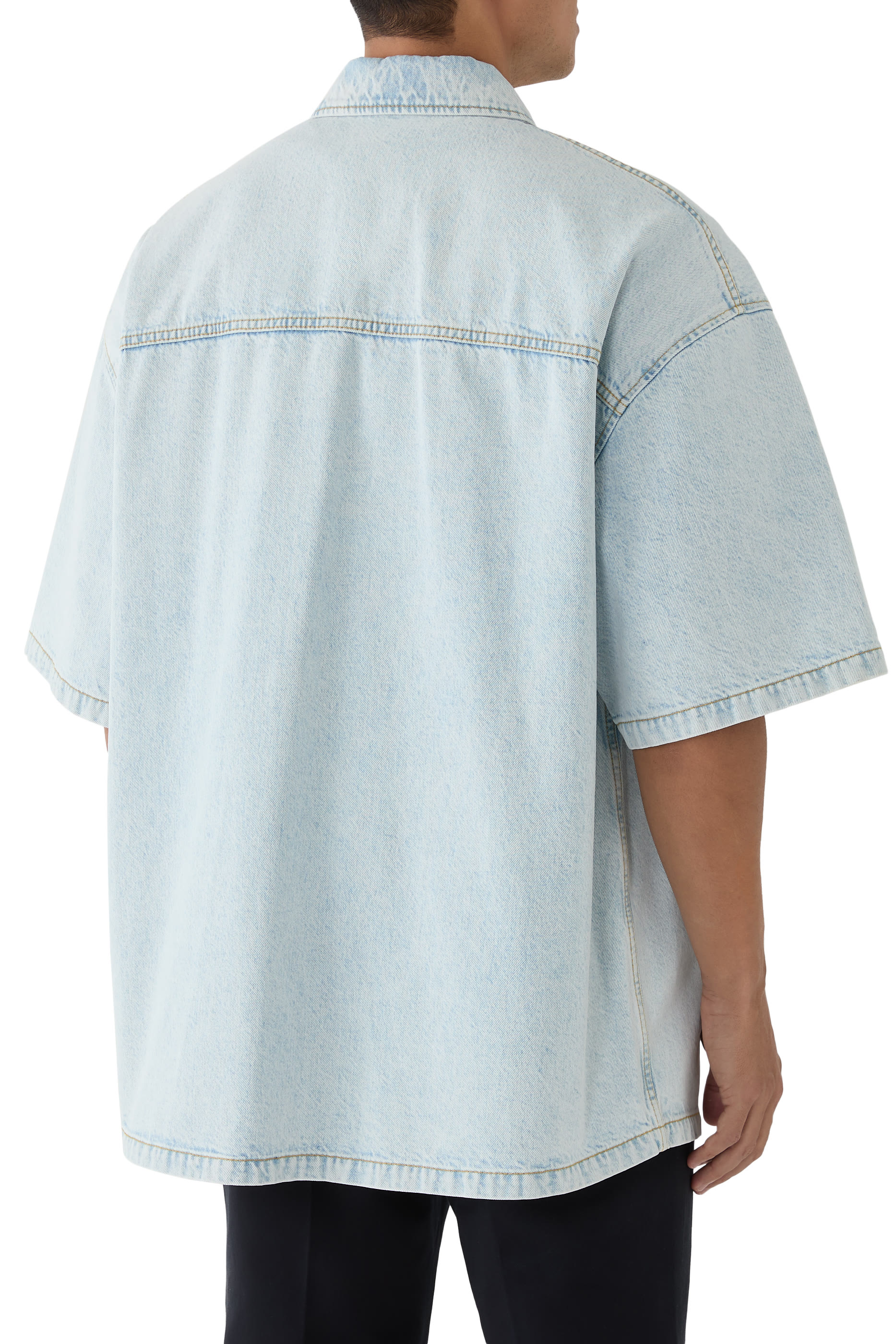 قميص بطبعات ليزر دنيم