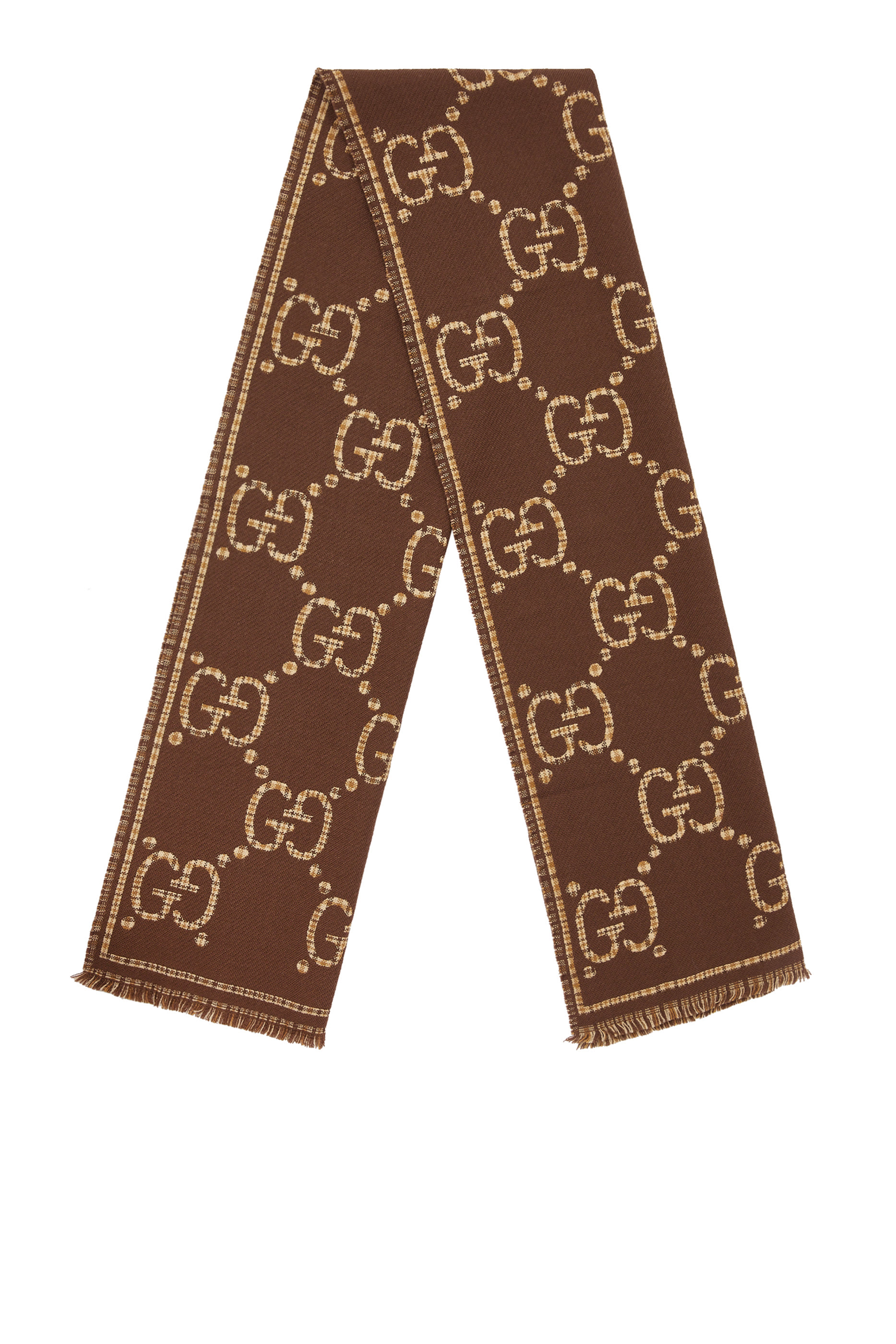 وشاح صوف بنقشة حروف شعار الماركة