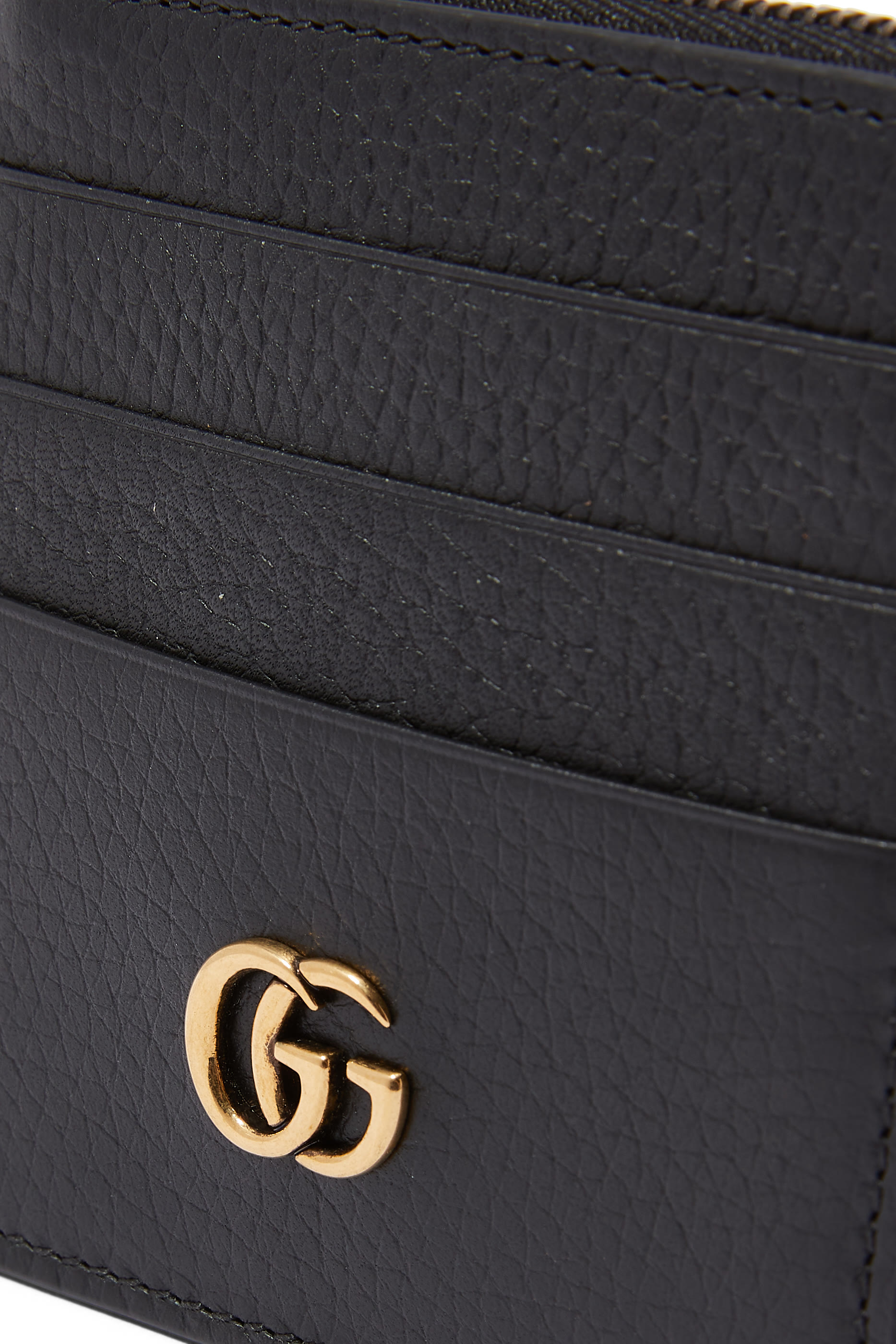 حافظة بطاقات بحرف شعار الماركة مزدوج