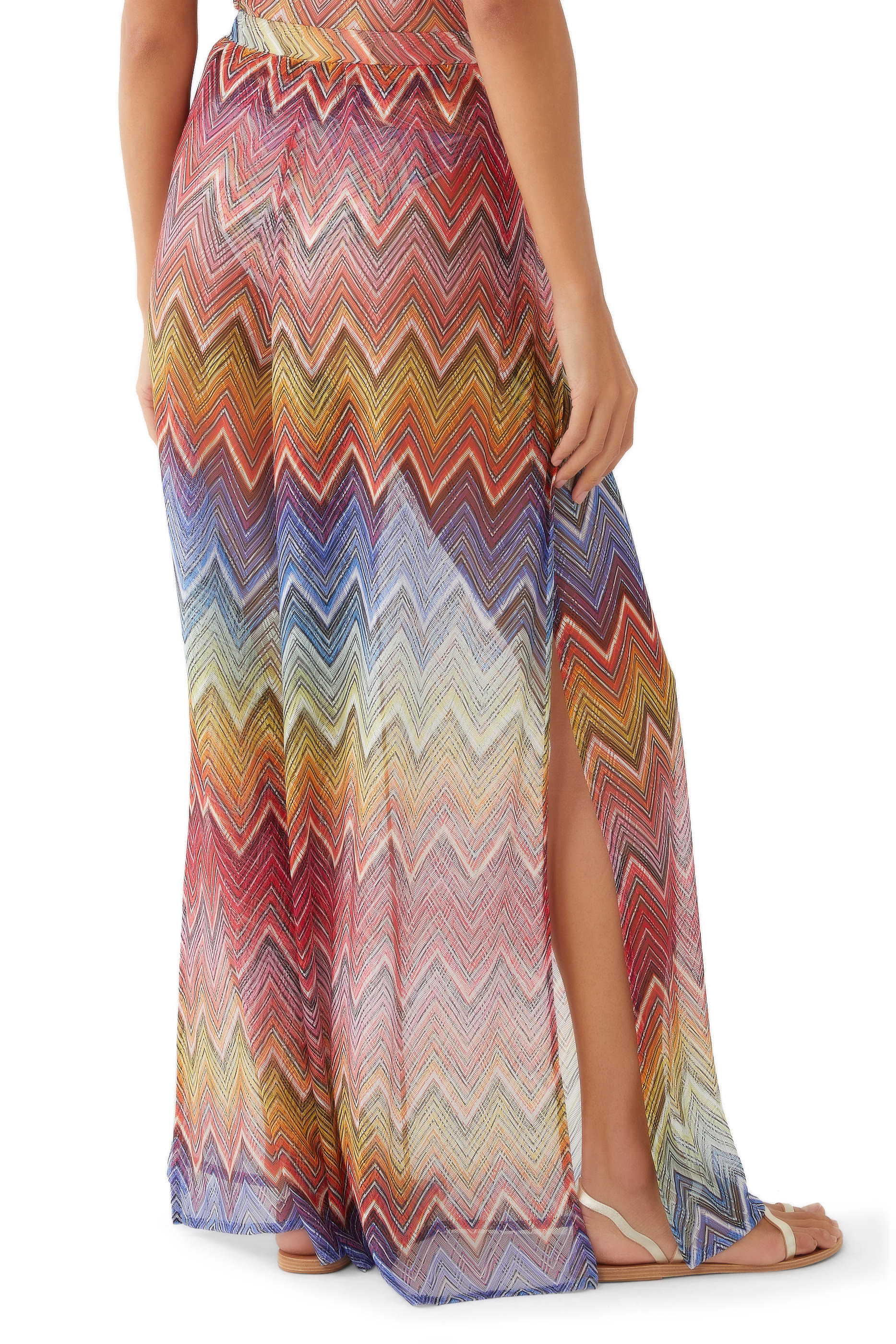 بنطال ماري بقصة ساق واسعة نسيج كروشيه