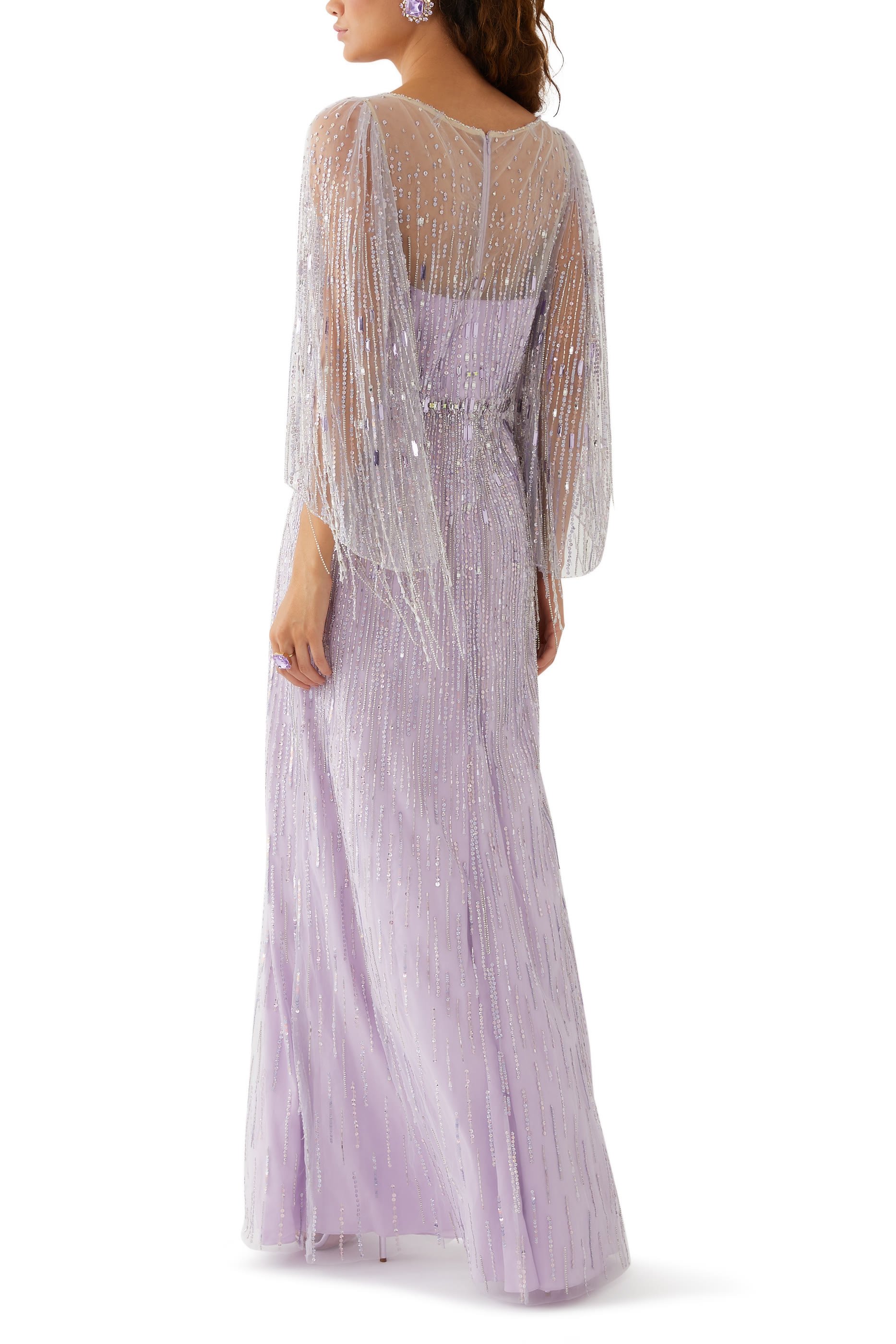 فستان سهرة رابسودي بتفاصيل زينة