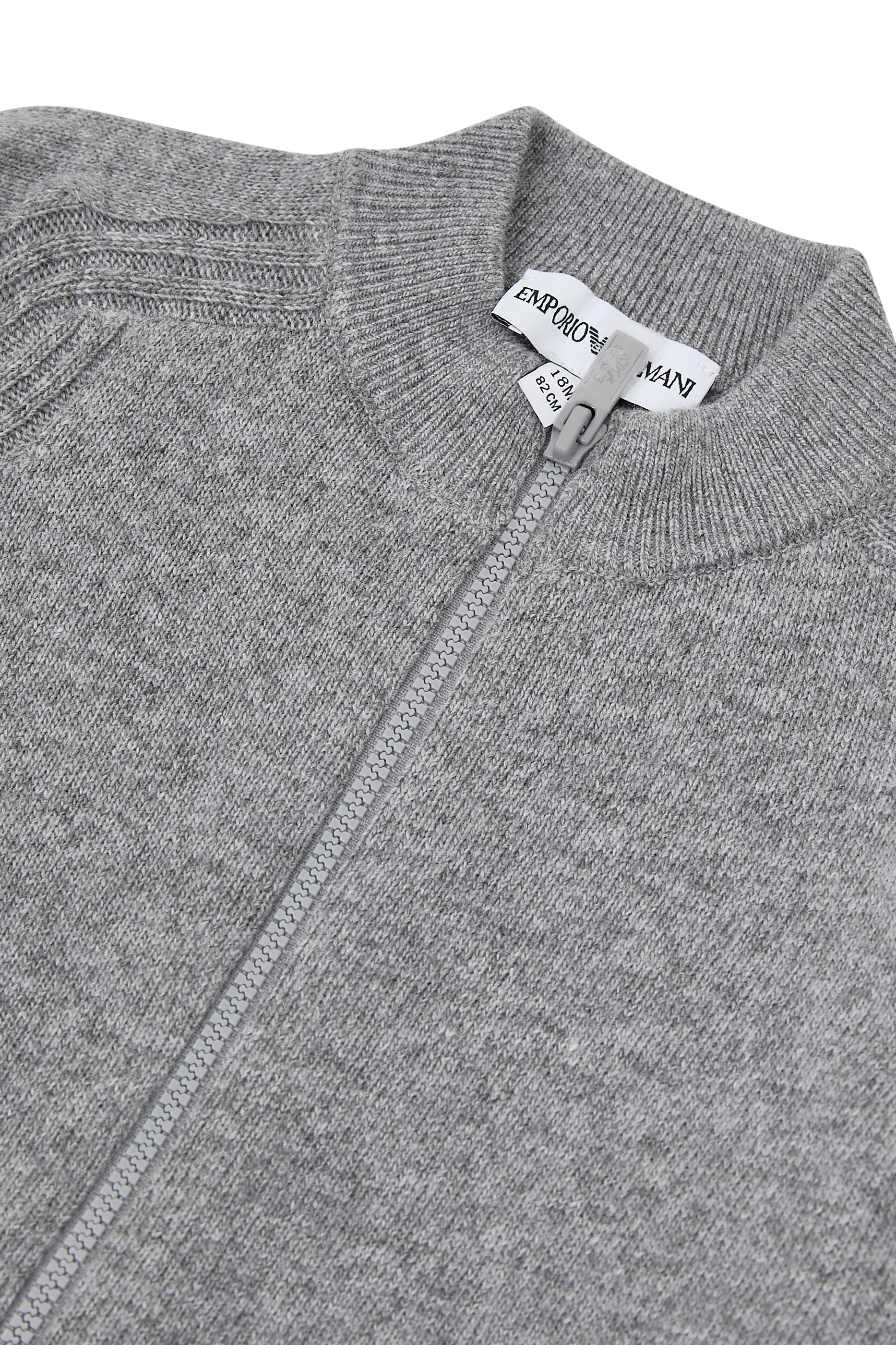 كارديجان منسوج بسحاب وشعار الماركة للأطفال