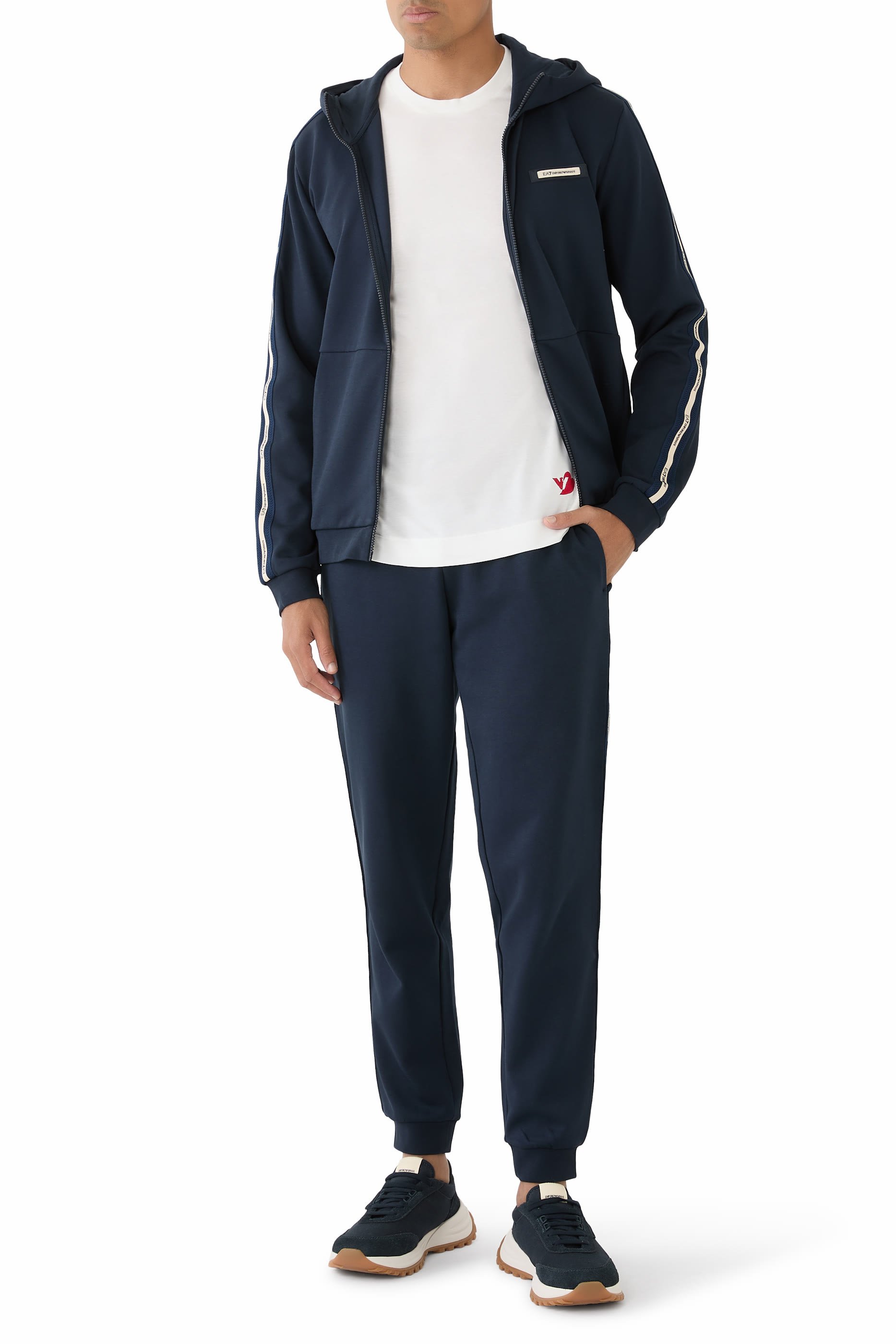 بنطال رياضي بشعار الماركة مزيج قطن