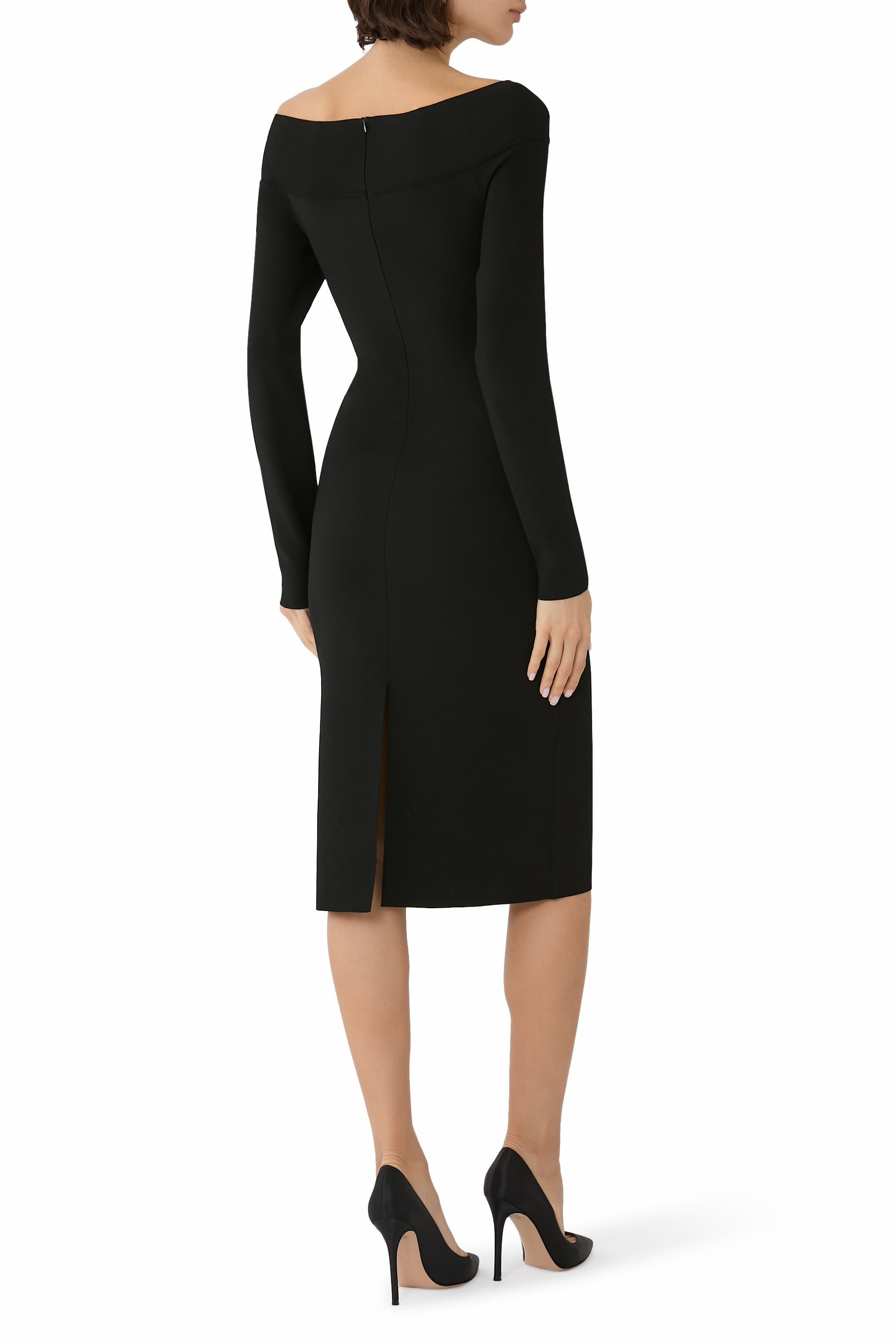 فستان منسوج متوسط الطول