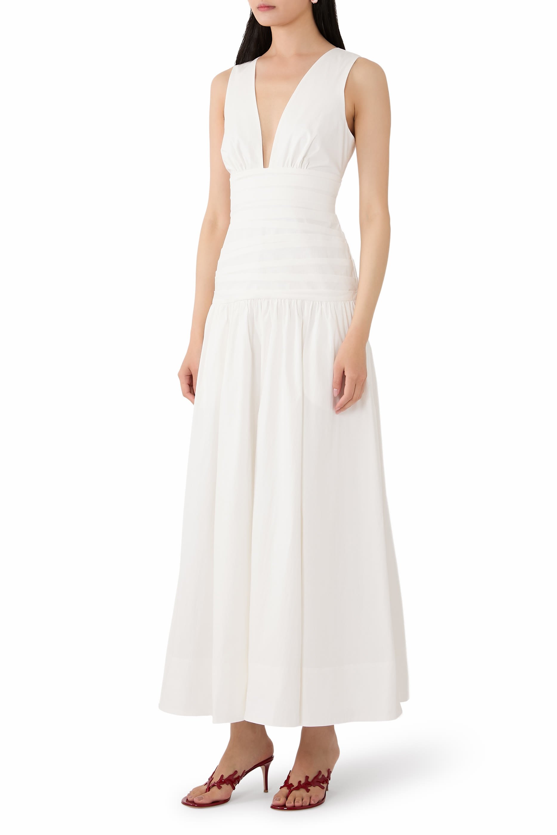 فستان كامبل طويل بكشكش