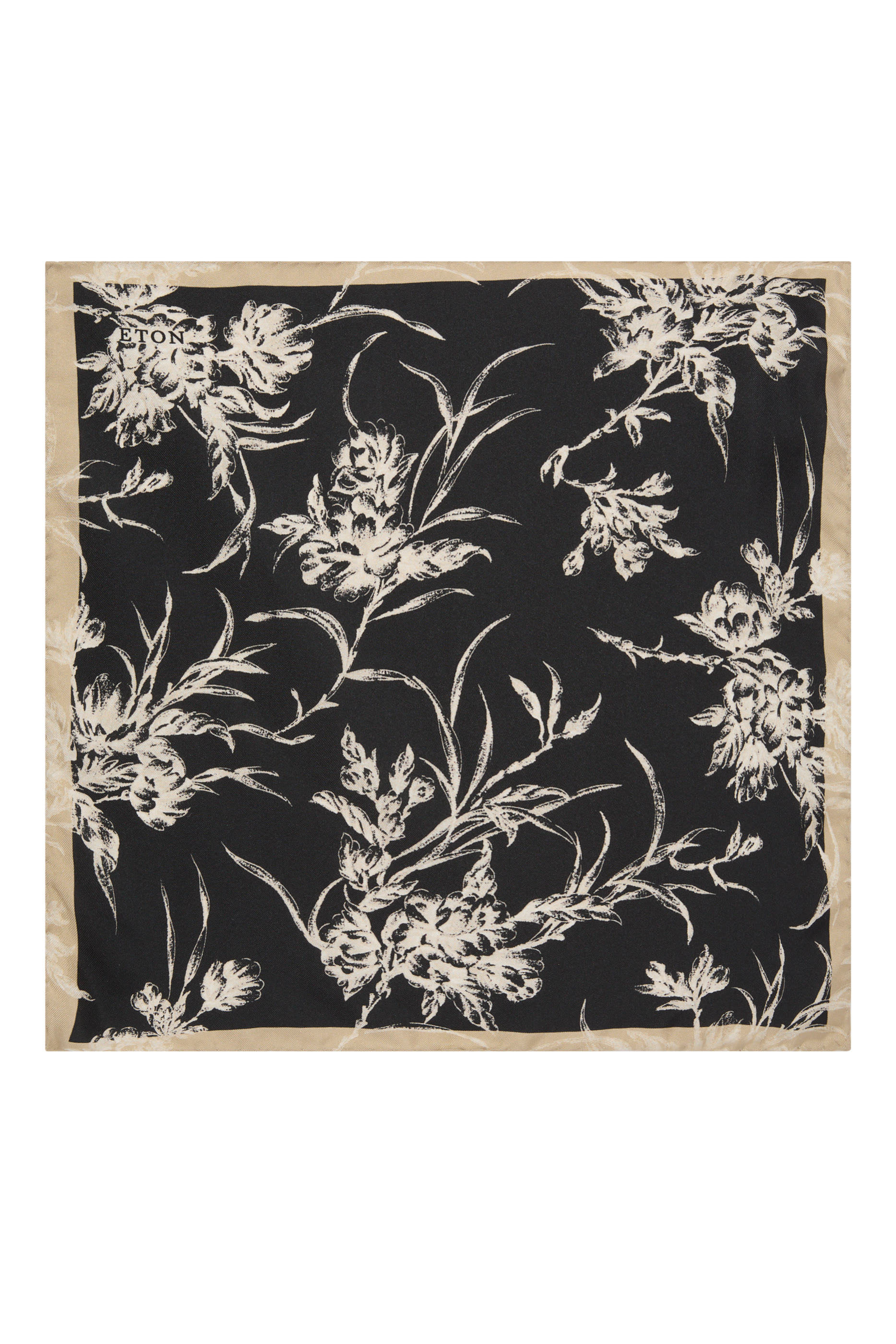 منديل جيب مربع بنقشة زهور حرير