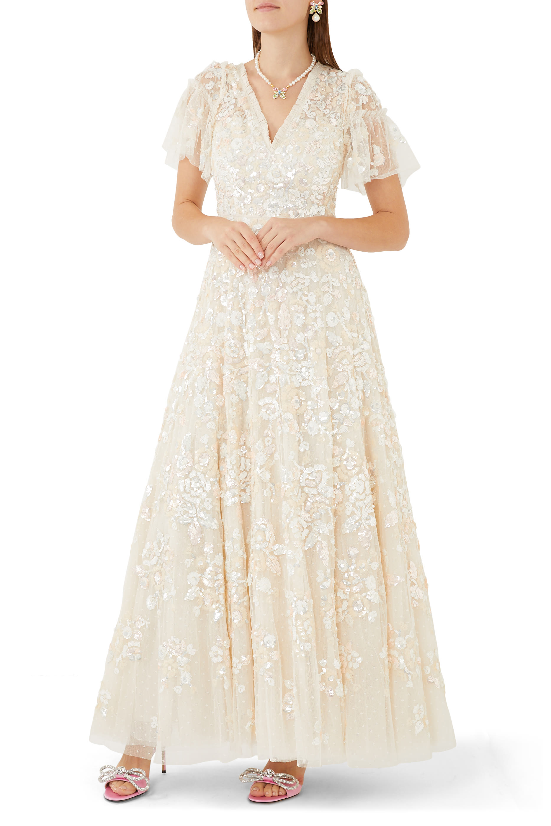 Sequin Paradise Short Sleeve Gown