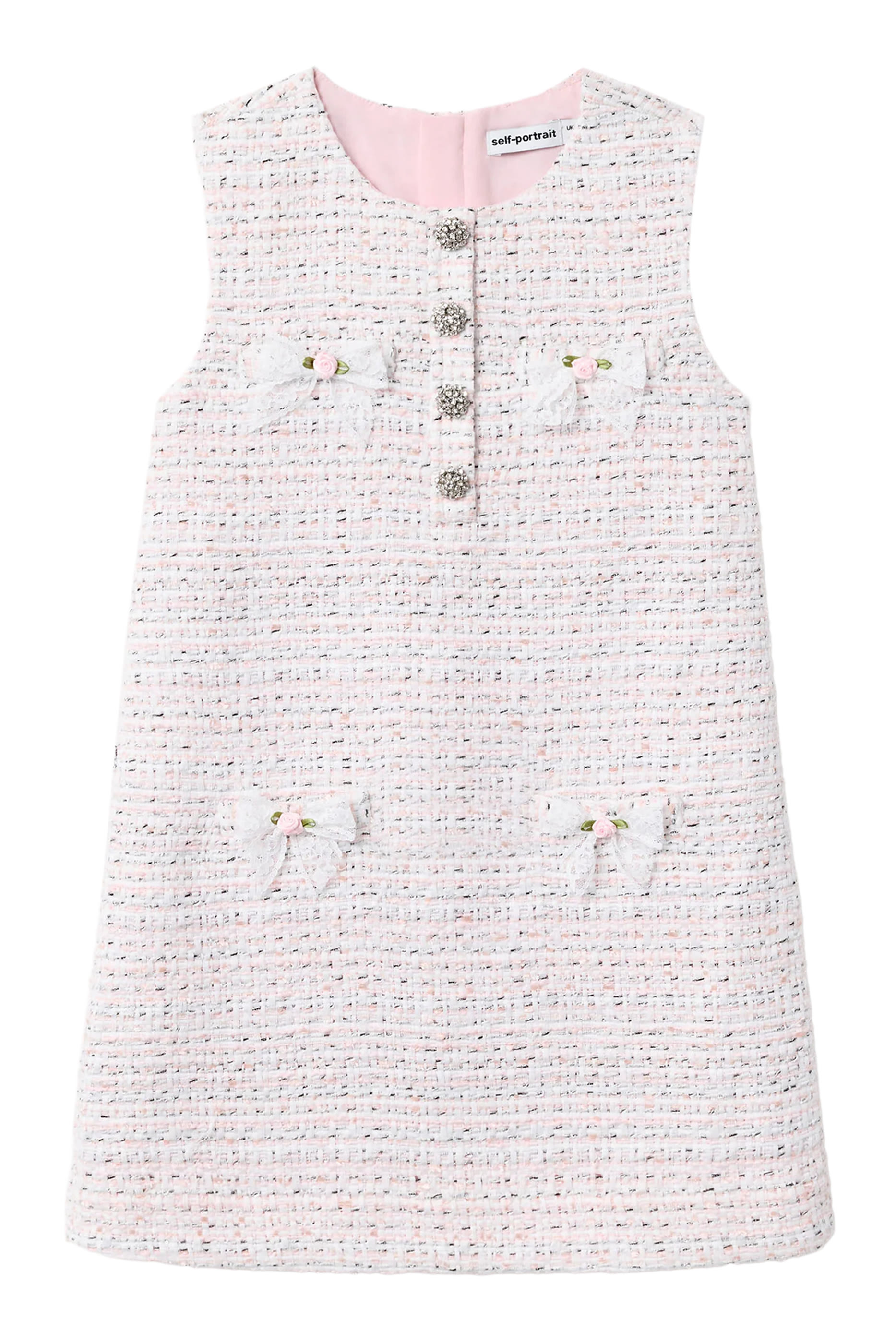 Kids Boucl&eacute; Lace Bow Dress