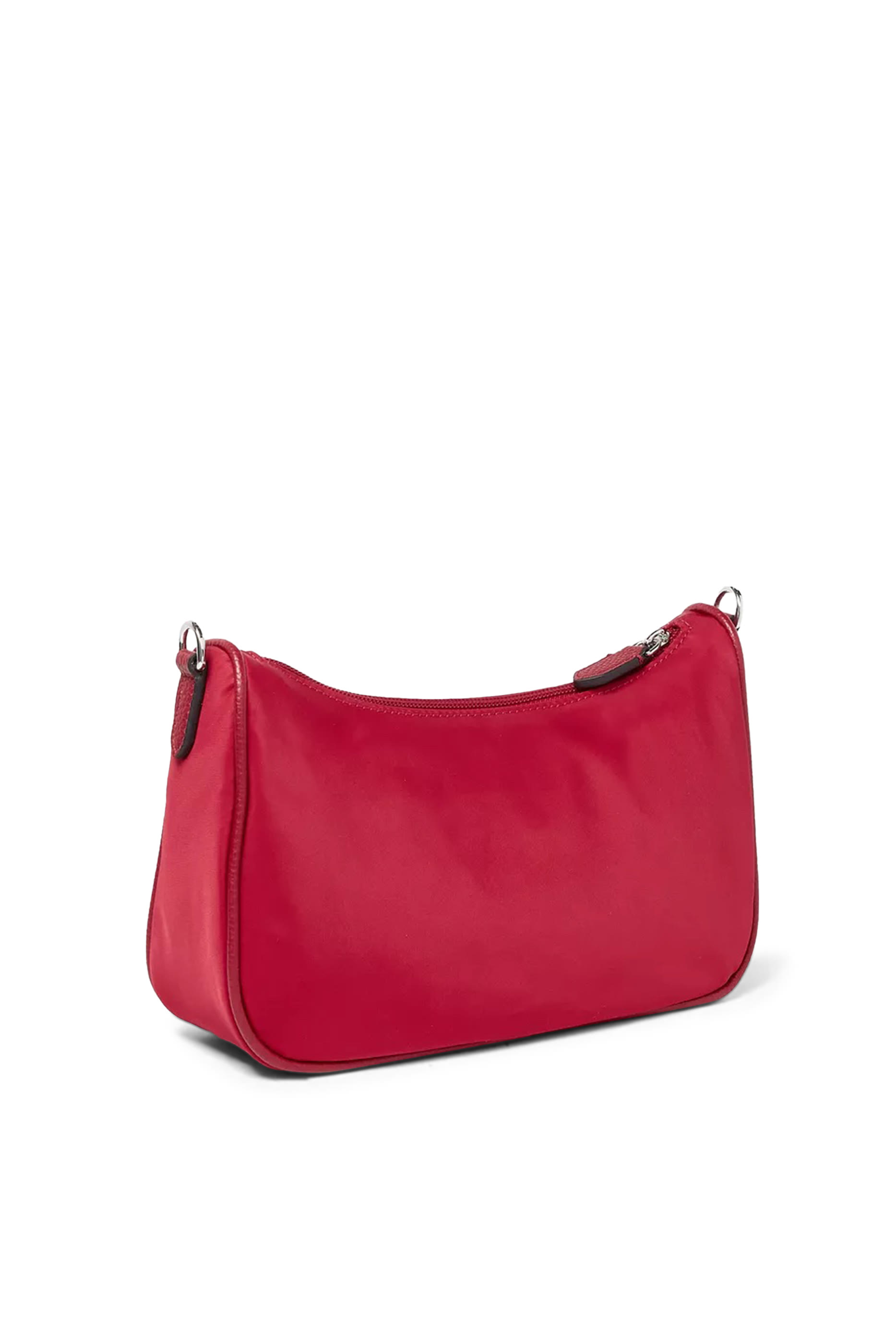 حقيبة كروس مستطيلة نايلون معاد تدويره بحلية بشعار الماركة