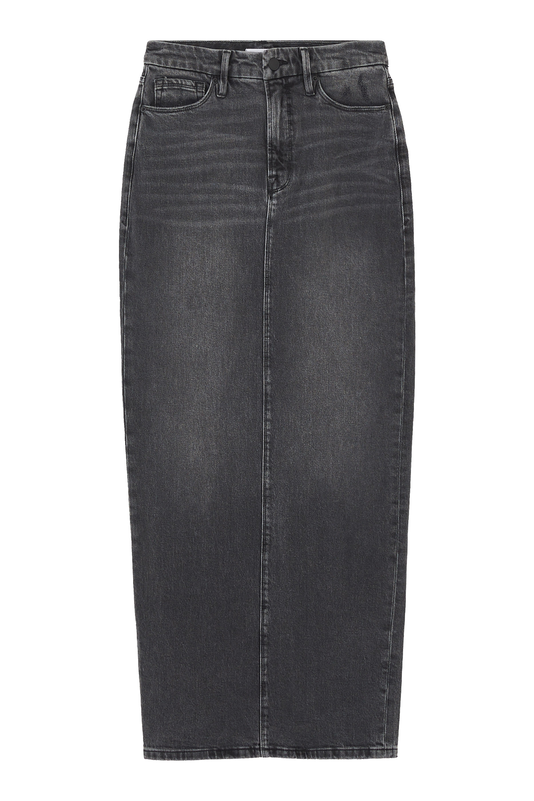 تنورة دنيم بقصة مستقيمة طويلة