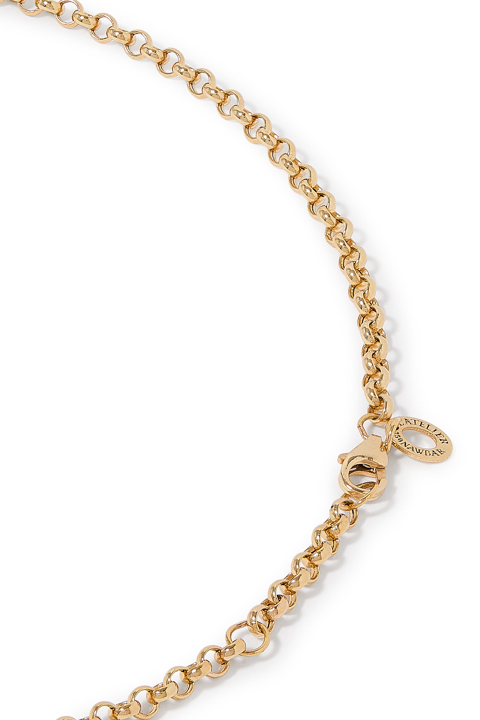 قلادة ووريور ستار مرصعة بالماس وعرق الؤلؤ، ذهب أصفر عيار 18