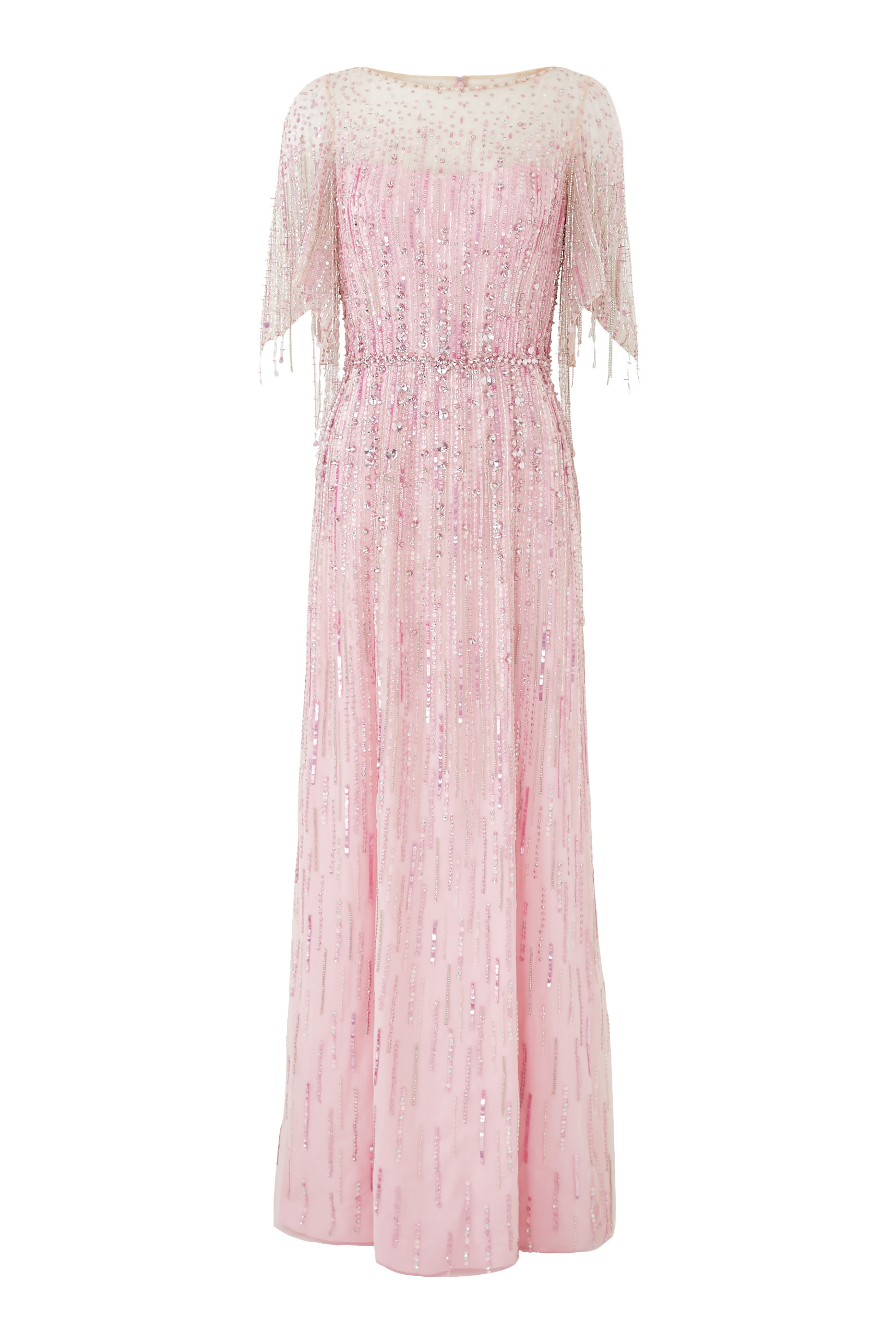 فستان سهرة أردا بتطريزات وأكمام بطول ثلاث أرباع