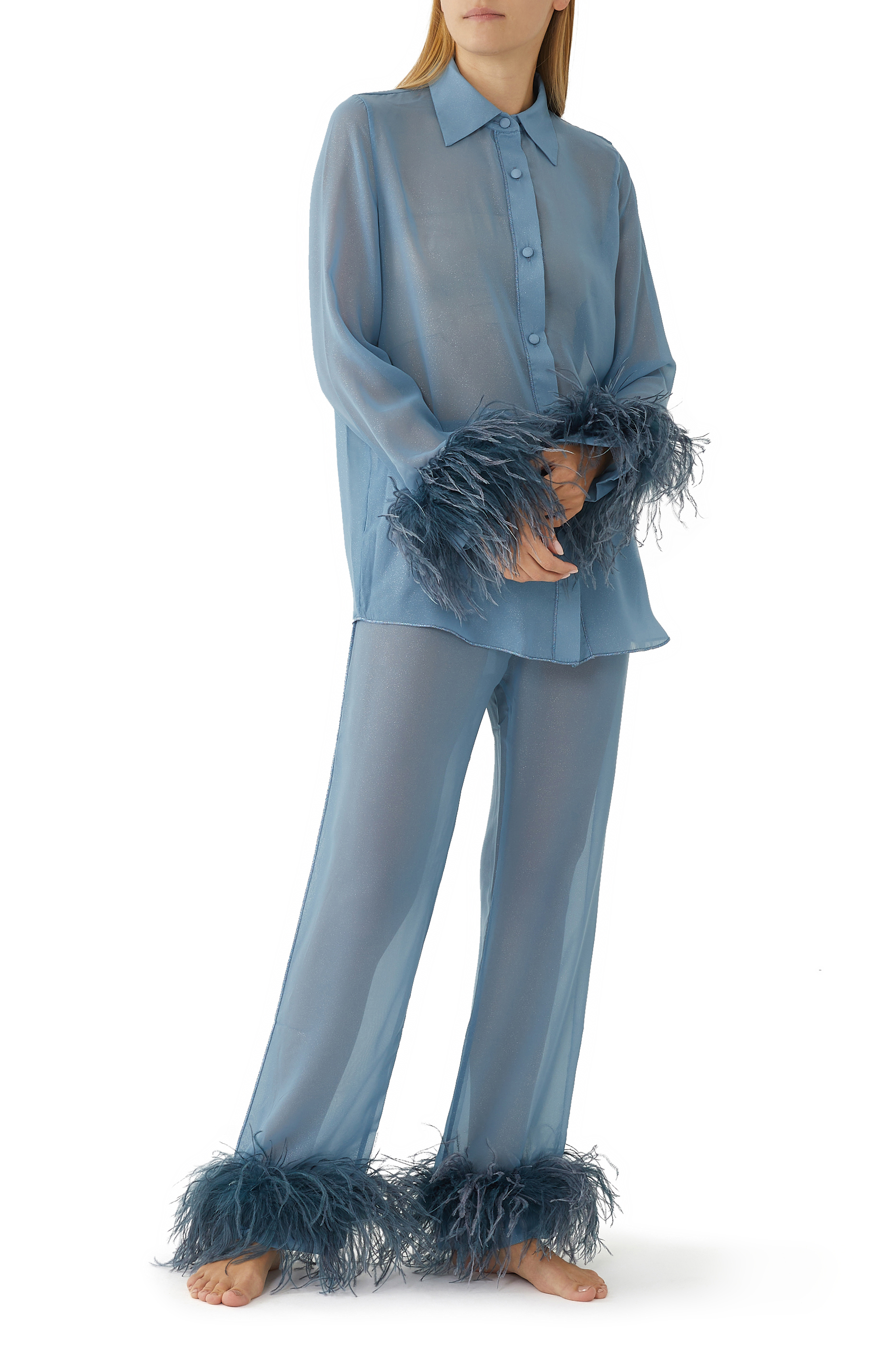 قميص مزين بريش