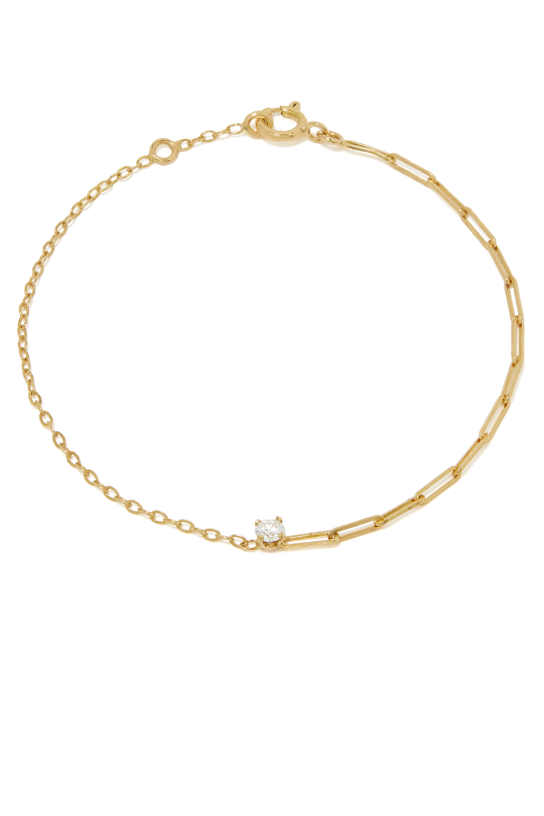 سوار سوليتير مرصع بالماس ذهب أصفر عيار 18