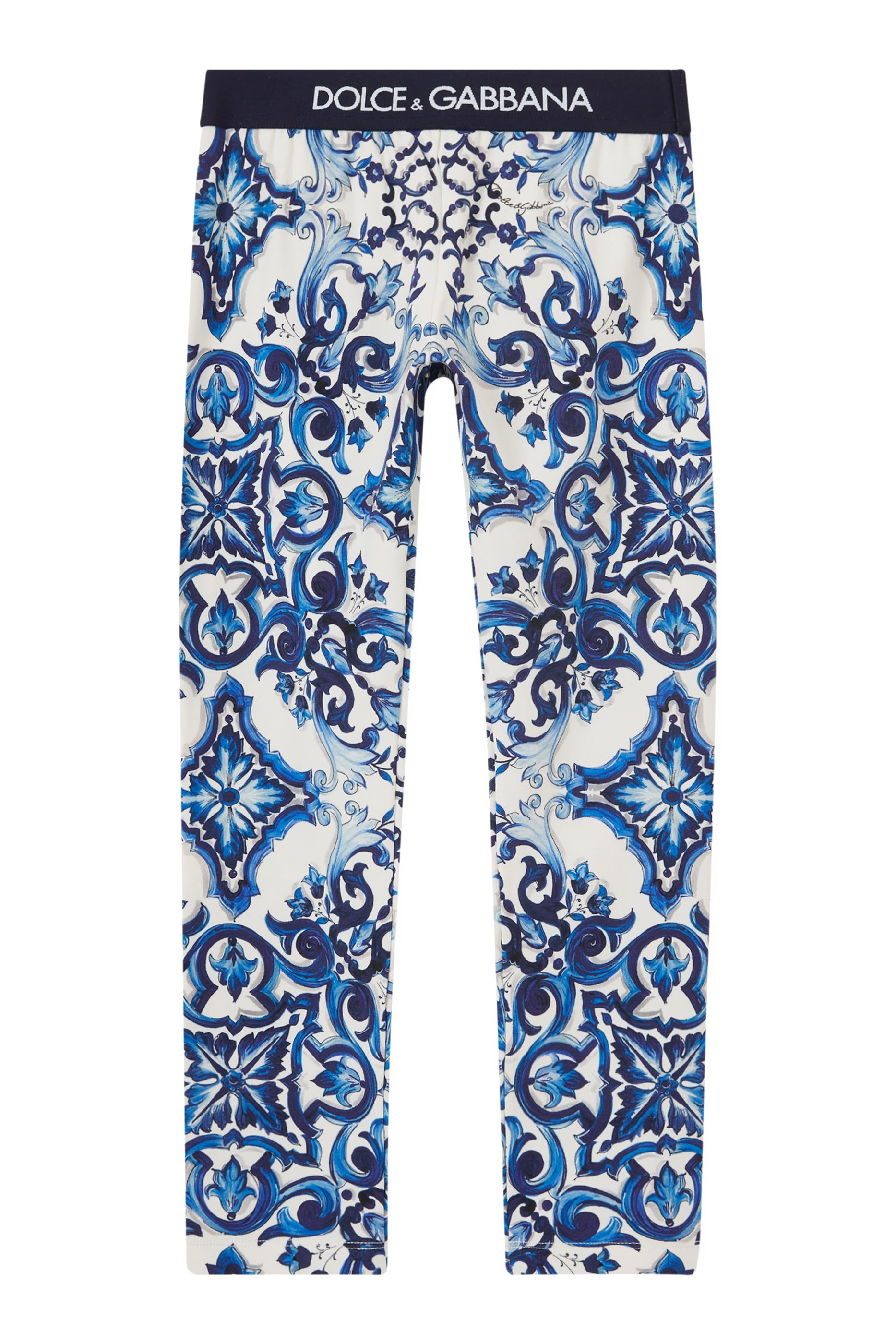 لغينغز للأطفال بطبعة ماجوليكا قطن بنسيج متشابك