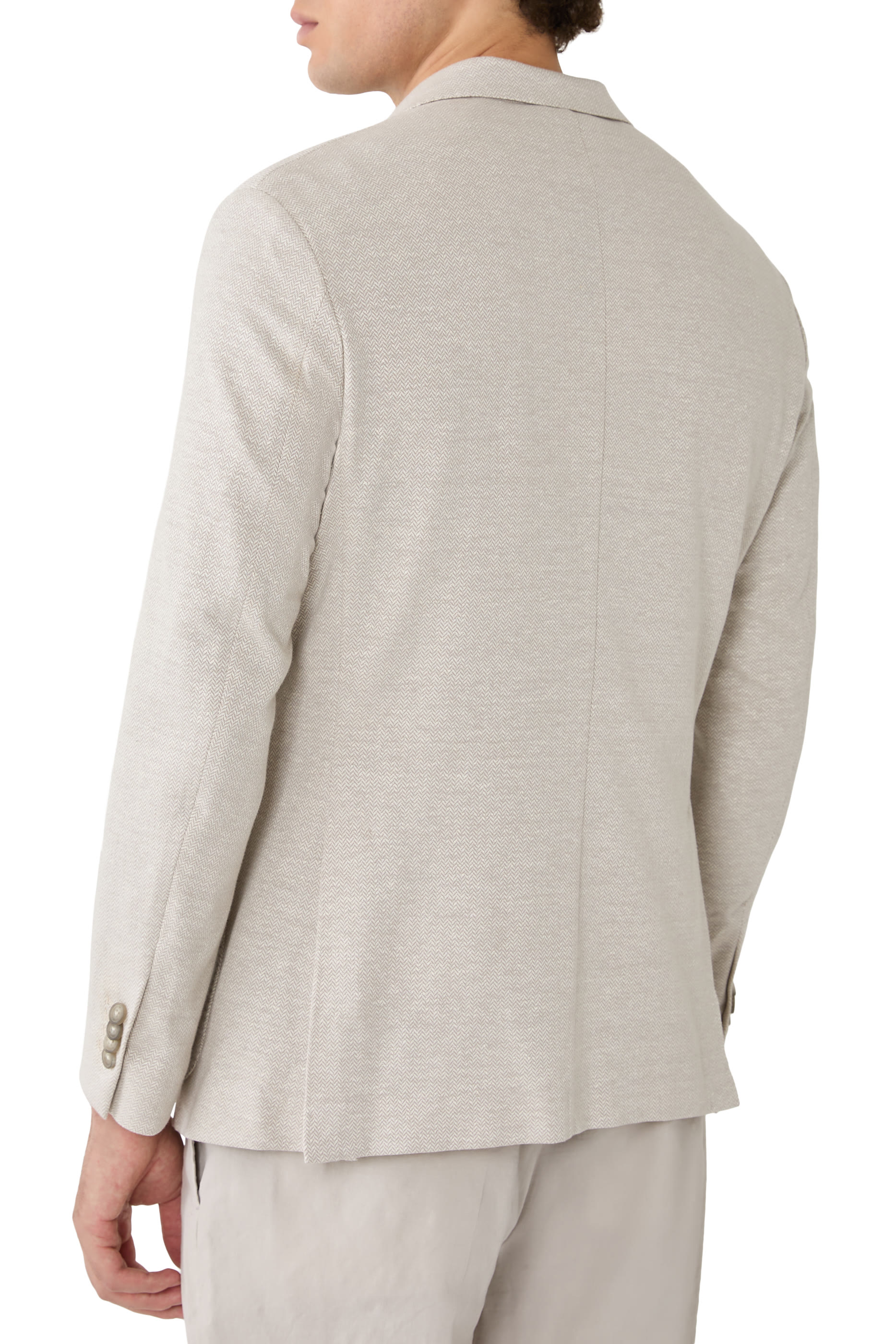 جاكيت بنقشة هيرنج بون جيرسيه ناعم