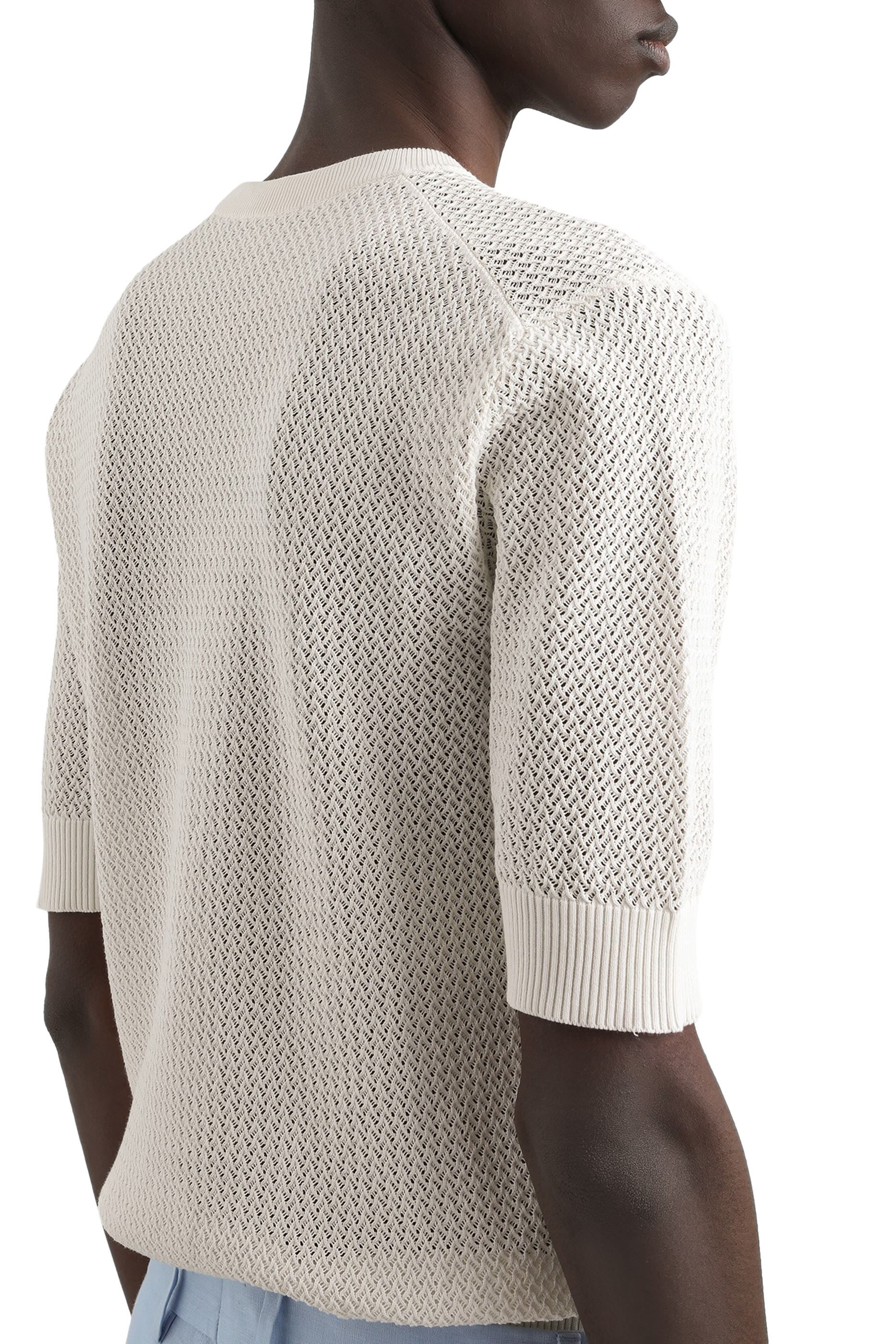 كنزة بياقة ضيقة قطن