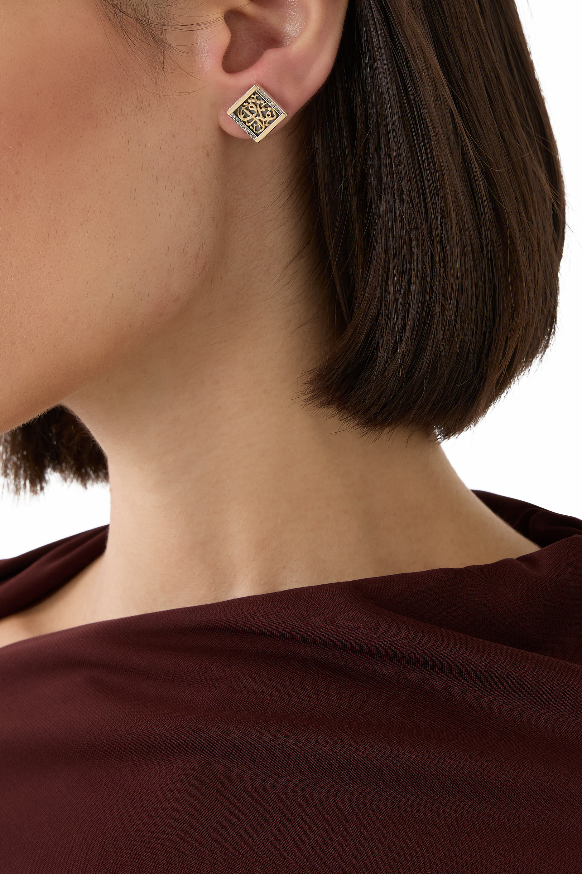 أقراط بعبارة لا نفترق، ذهب أصفر عيار 18 وفضة إسترلينية