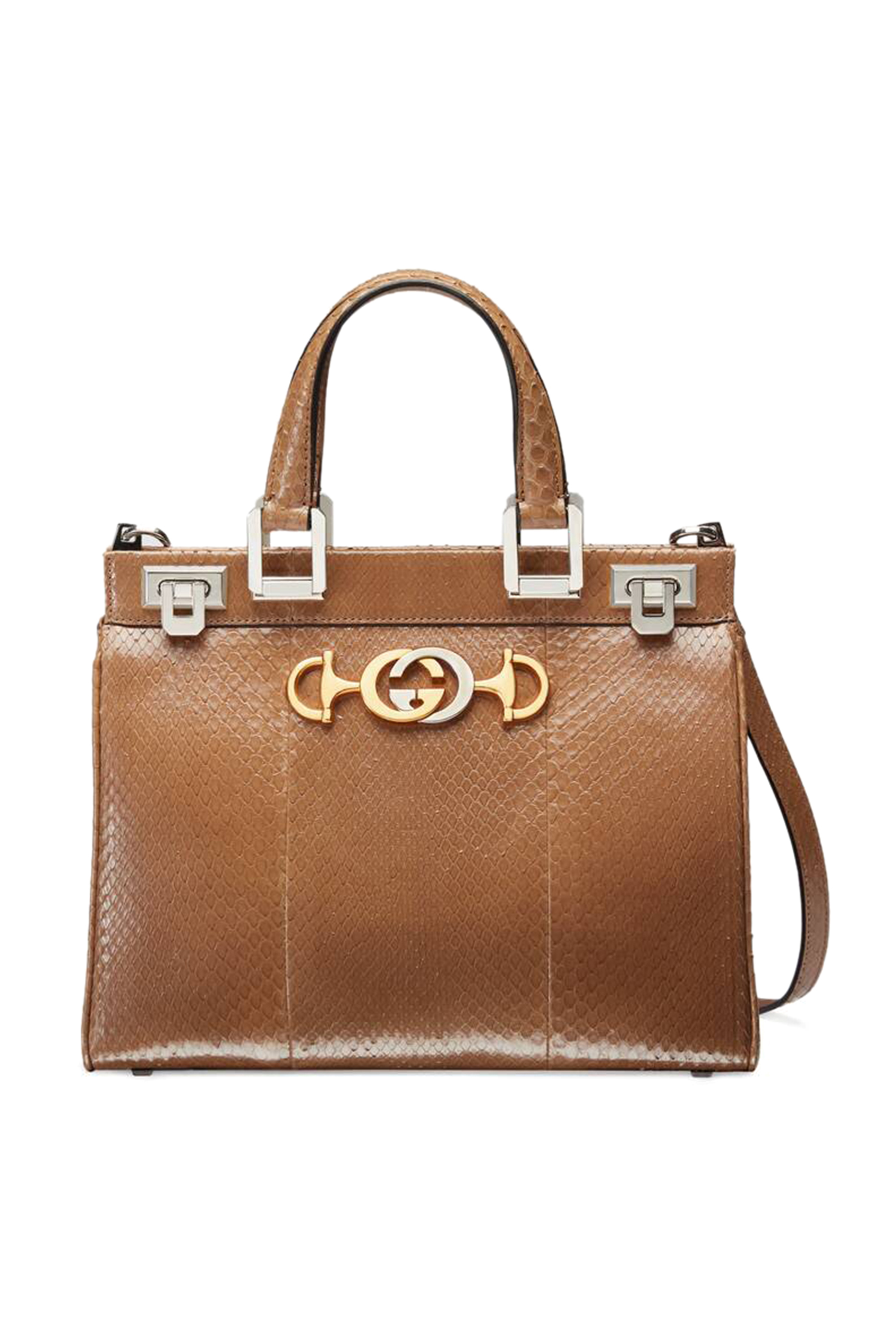 حقيبة يد زومي صغيرة جلد أفعى بيد علوية