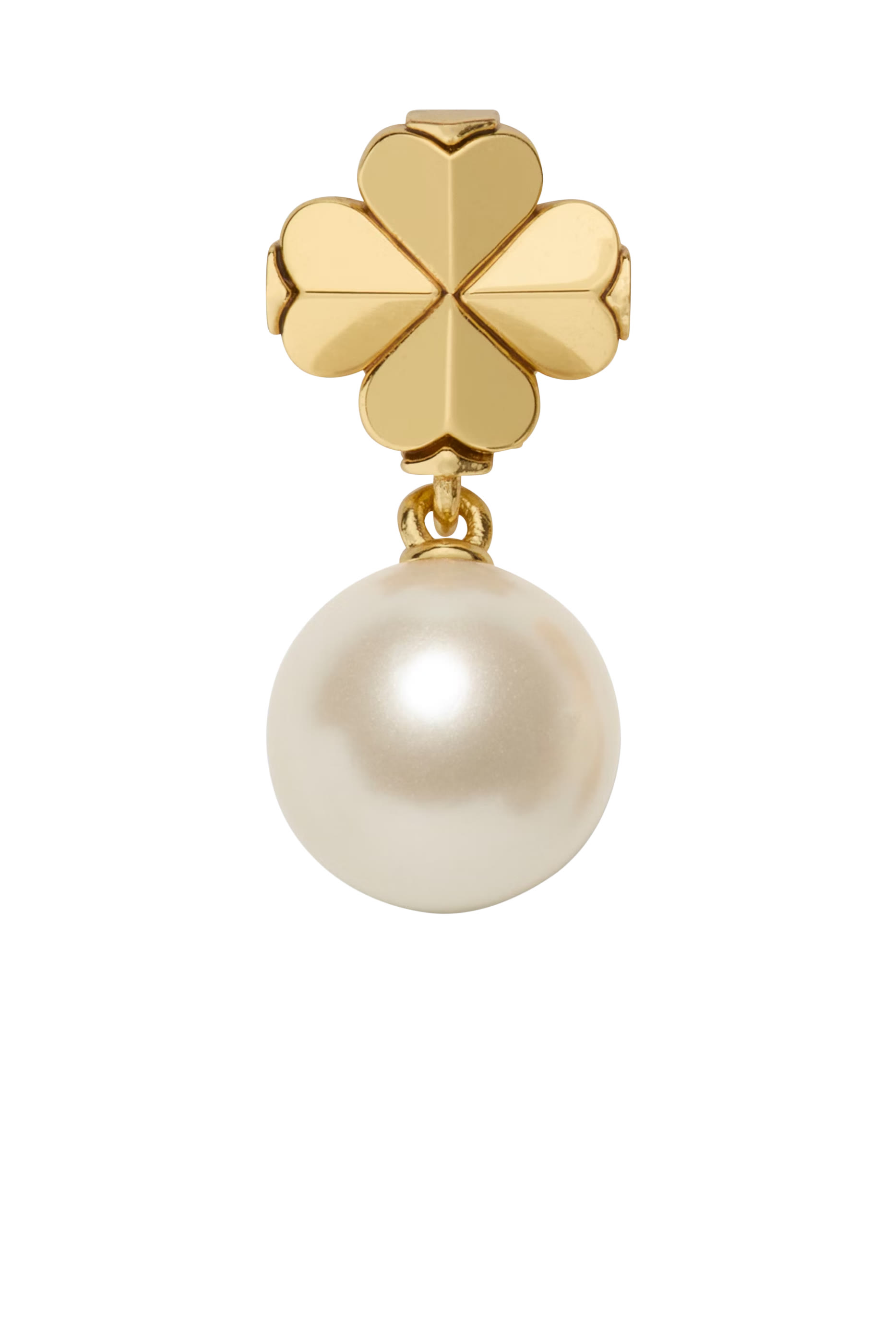 أقراط متدلية بحلي بتصميم زهرة بالشكل البستوني ولؤلؤ