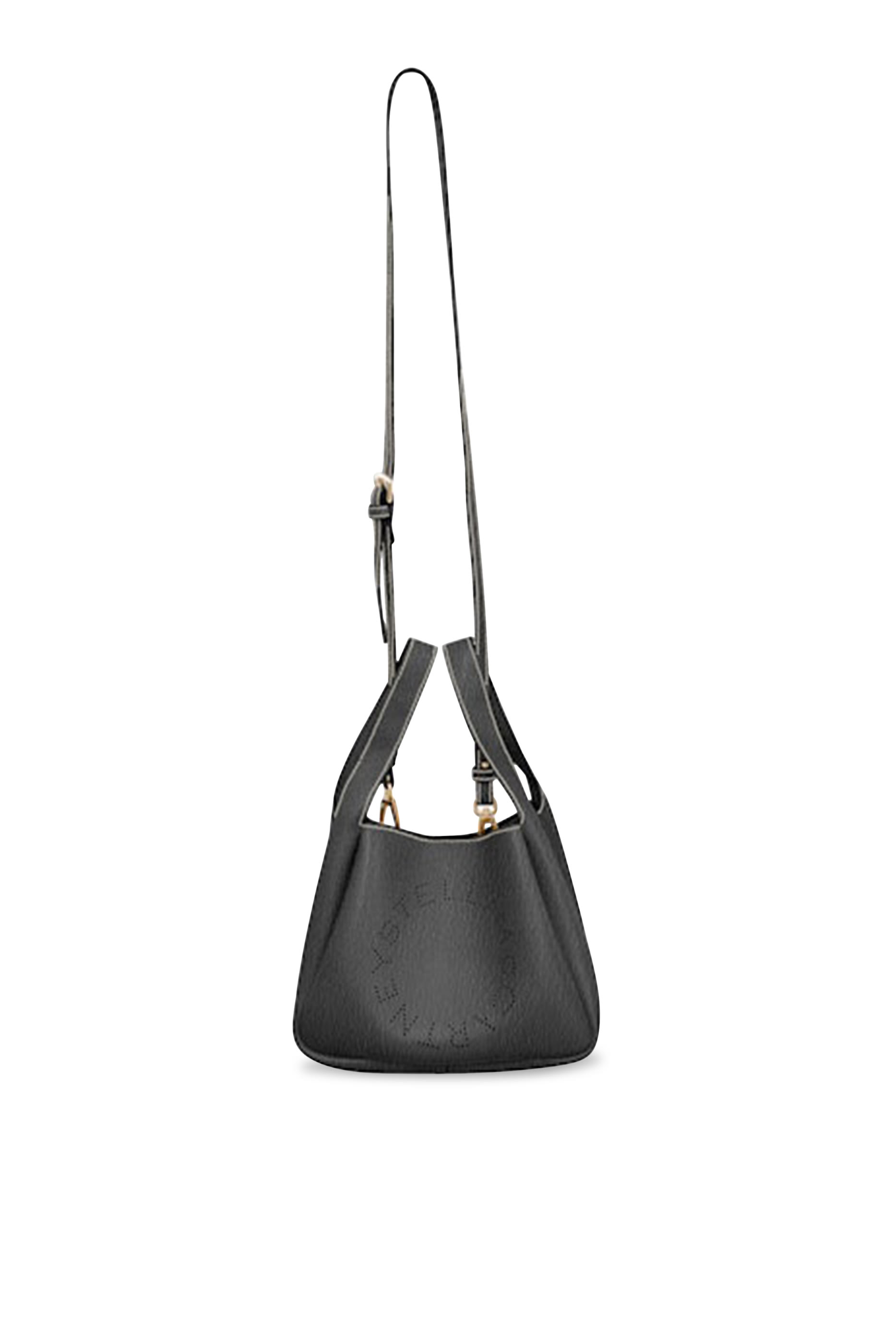 Embossed Grainy Logo Faux-Leather Tote Bag