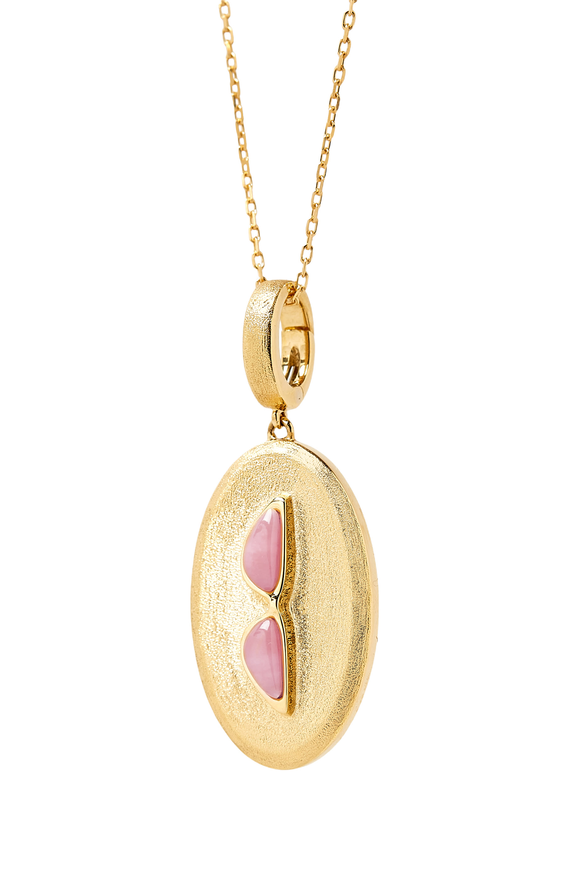 حلية سنغلاسز ساندز مرصعة بحجر الأوبال الوردي، ذهب أصفر عيار 18