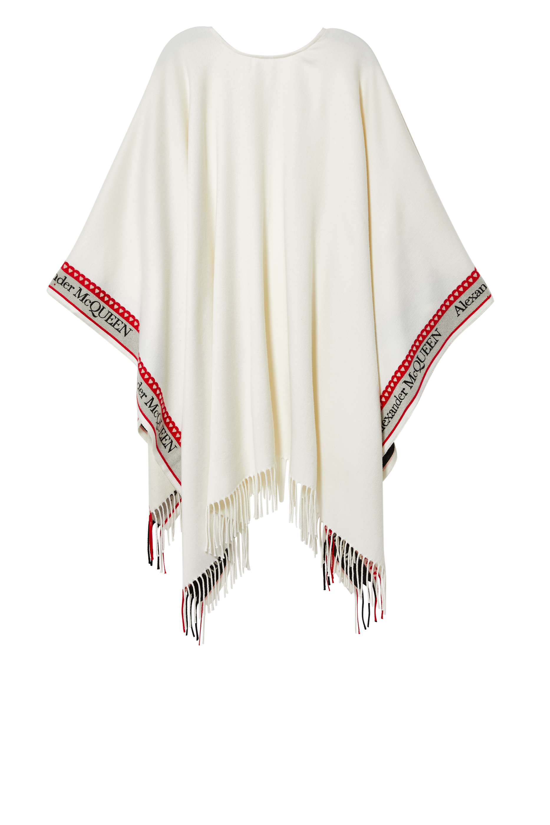 بونشو صوف وكشمير بنقشة قلوب