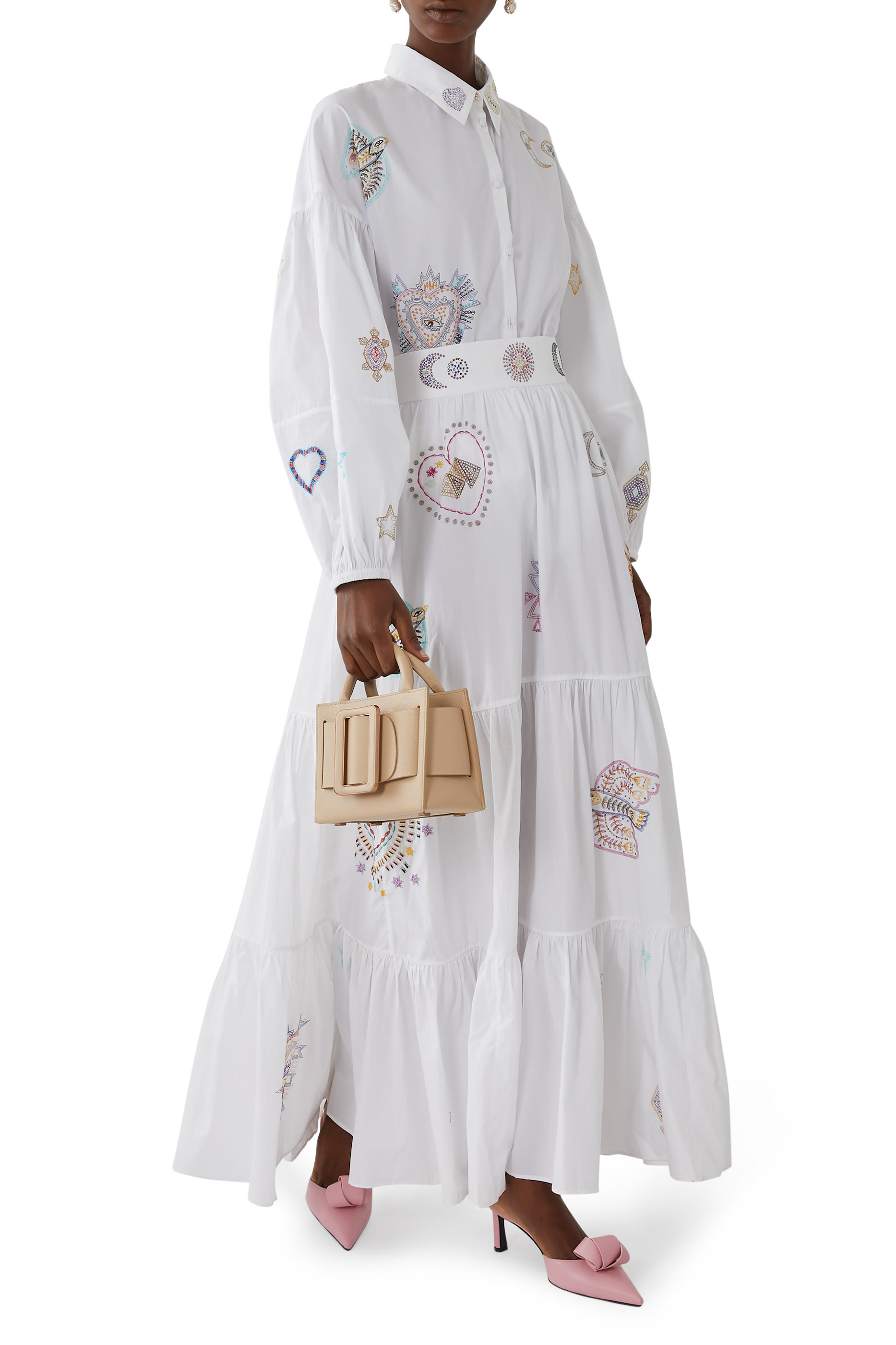 تنورة بتصميم متدرج وخصر مرتفع