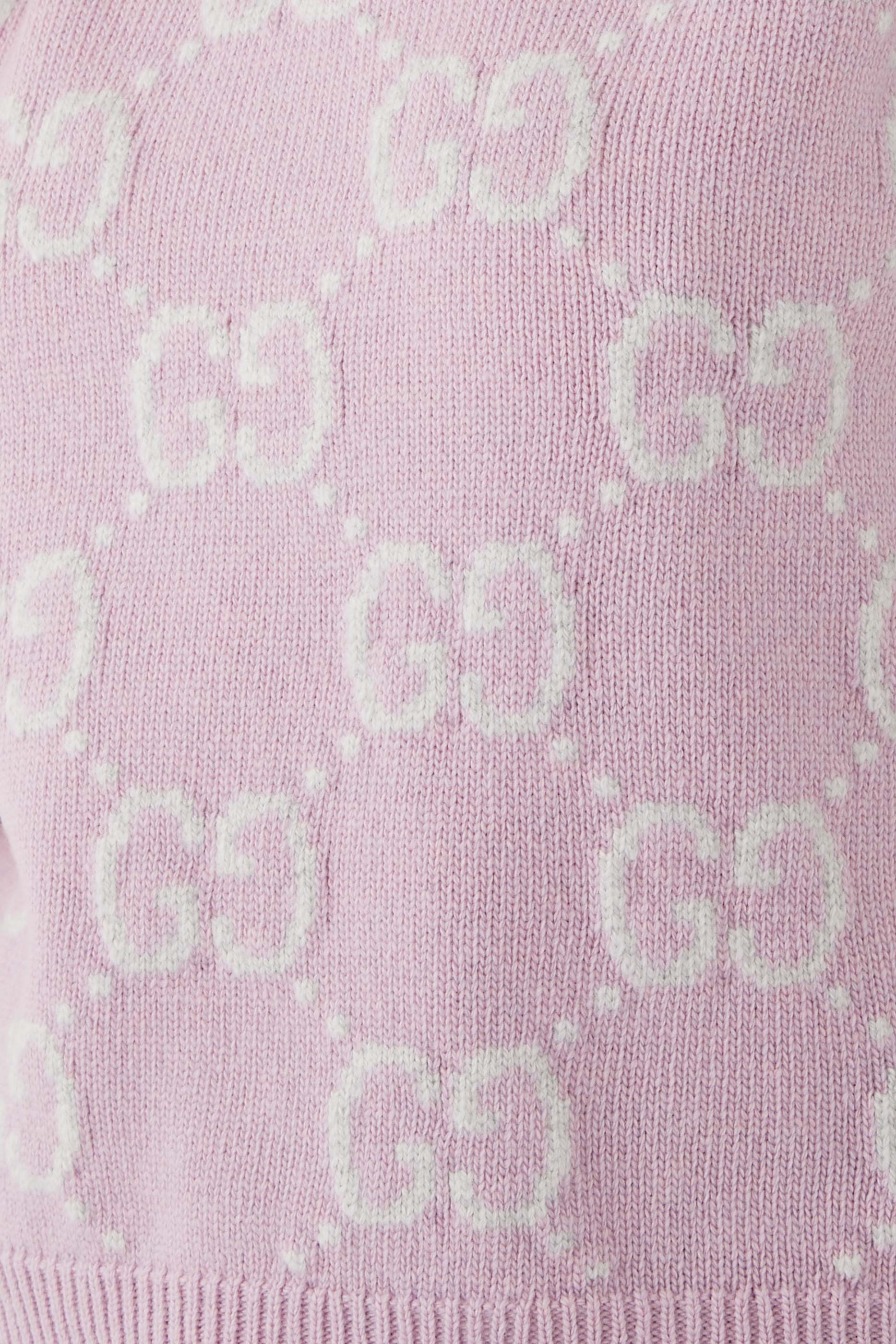 بلوزة منسوجة صوف بنقشة حرفي شعار الماركة